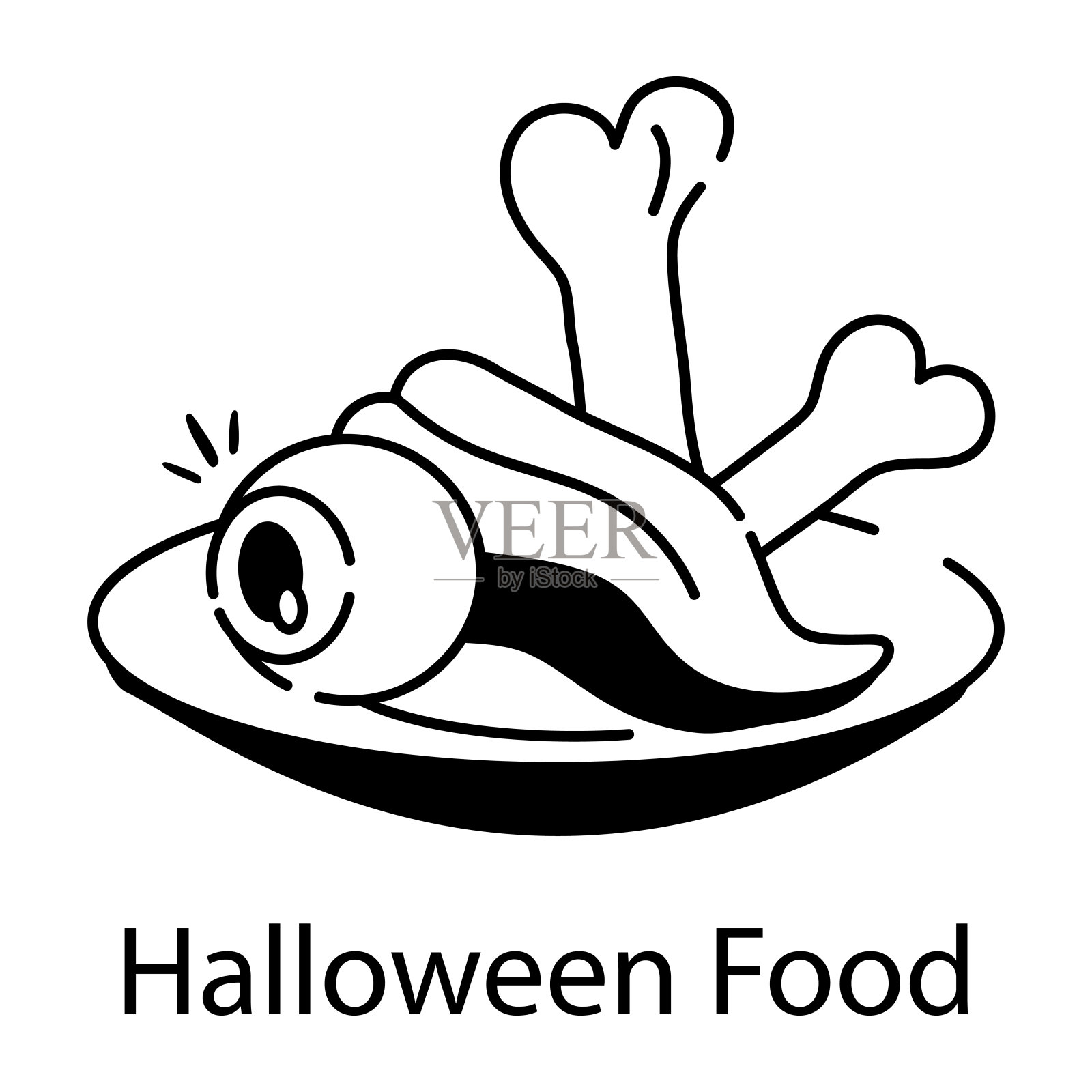 万圣节的食物插画图片素材