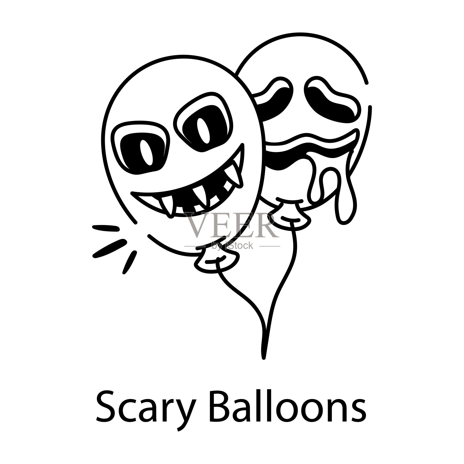 可怕的气球插画图片素材