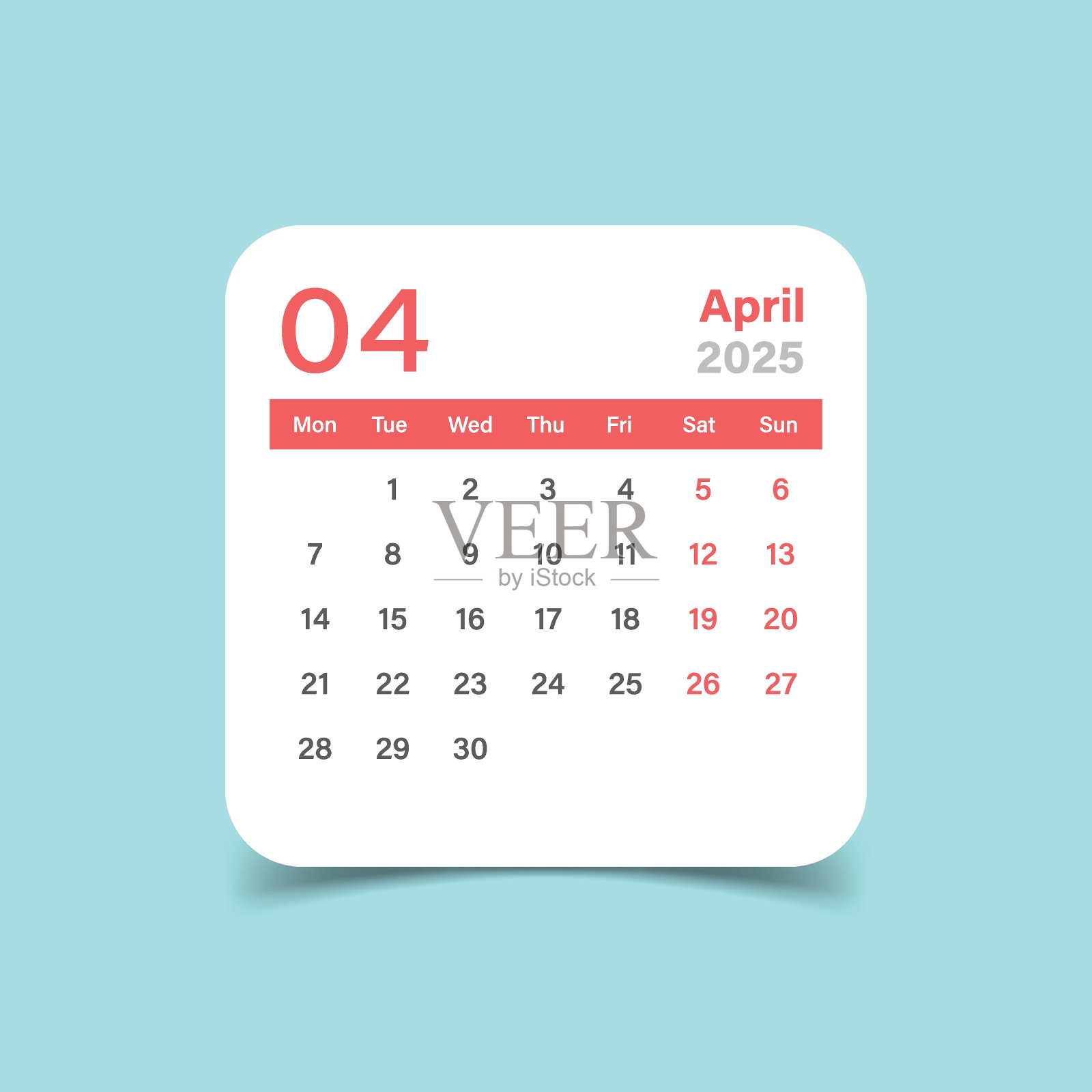 日历四月2025图标在平面风格。规划矢量插图上孤立的背景。挂历标牌经营理念。插画图片素材