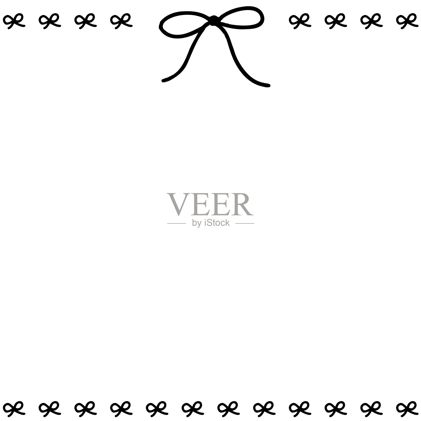 简单的黑色手绘缎带框架插画图片素材