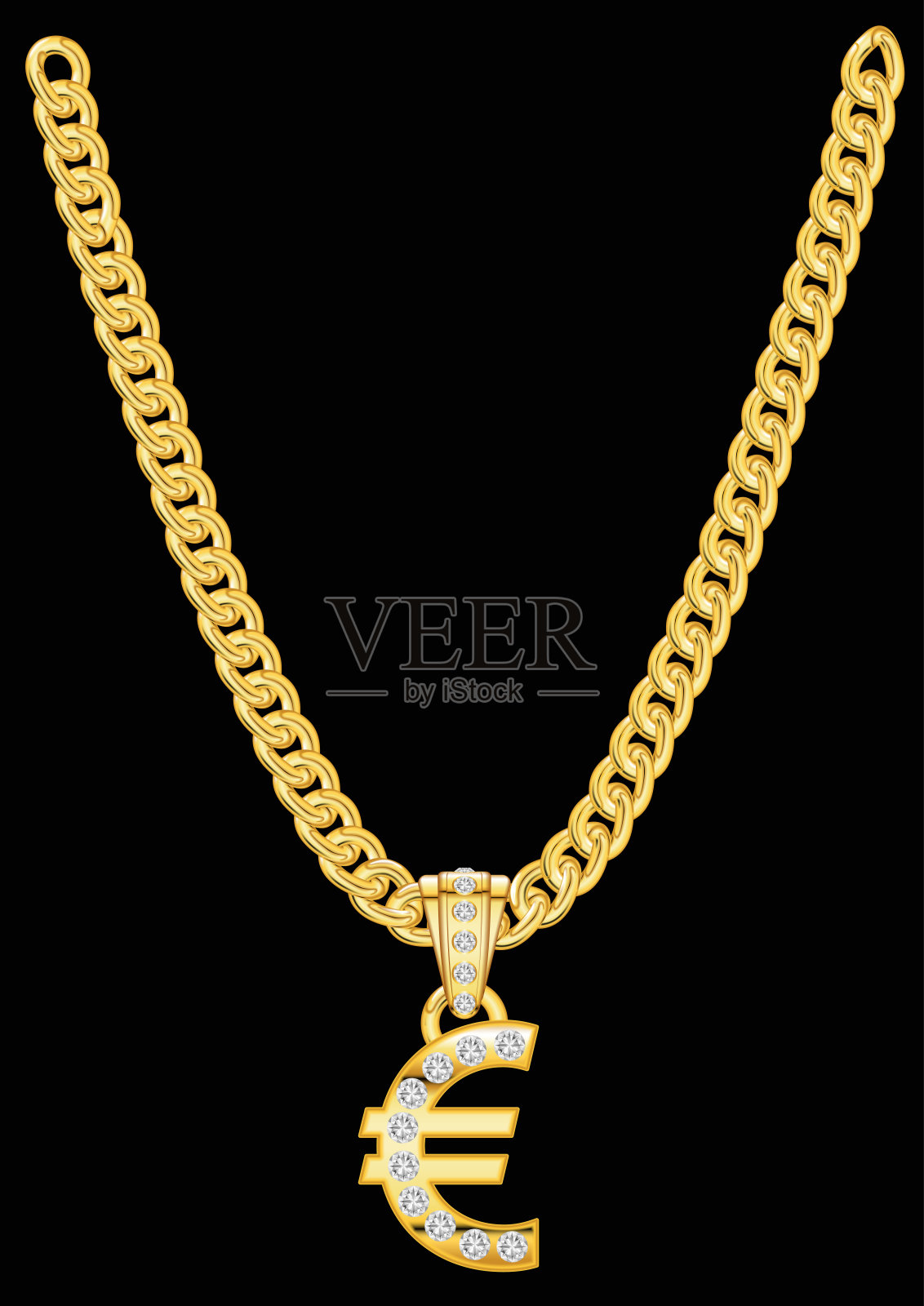 欧元的链插画图片素材