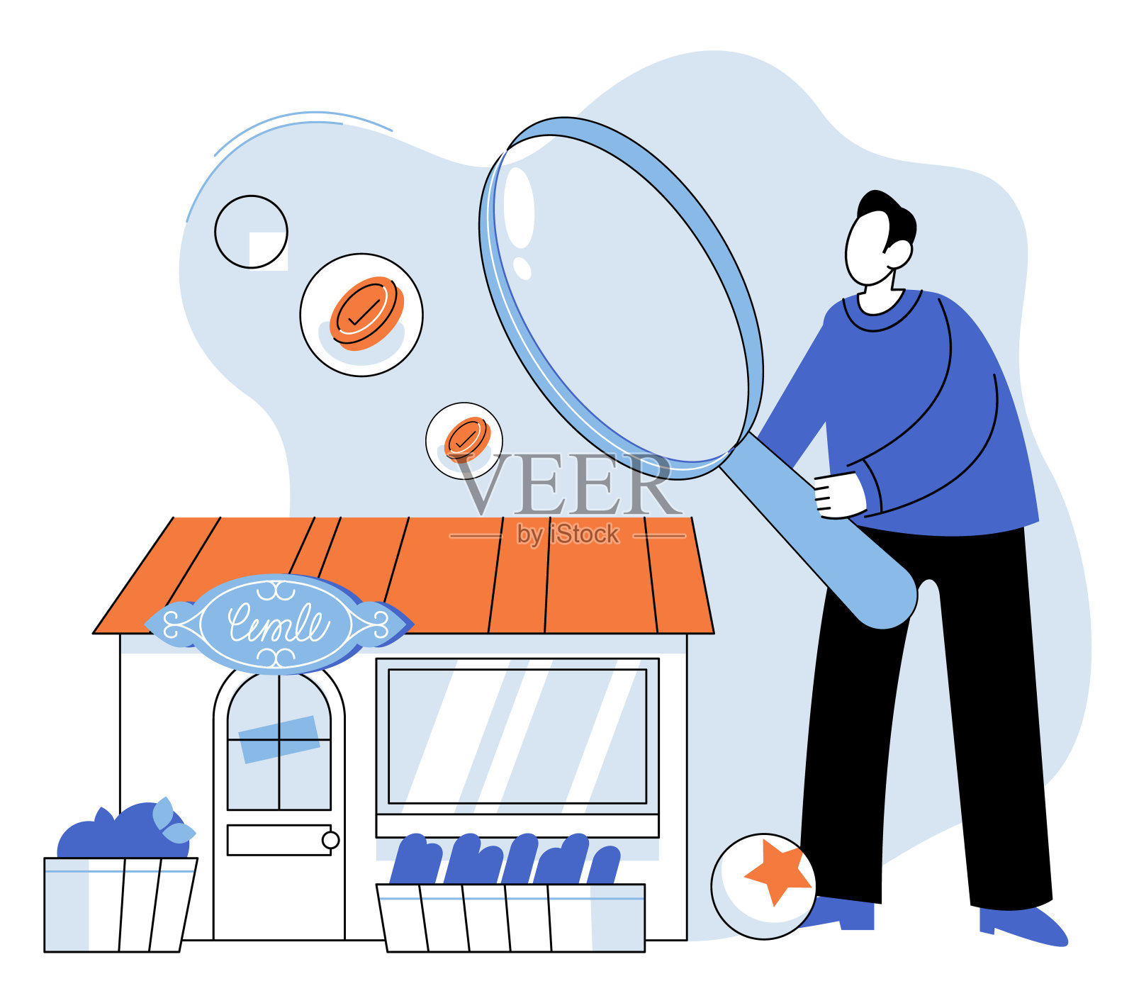 店主。所有权企业既有责任，也有回报插画图片素材