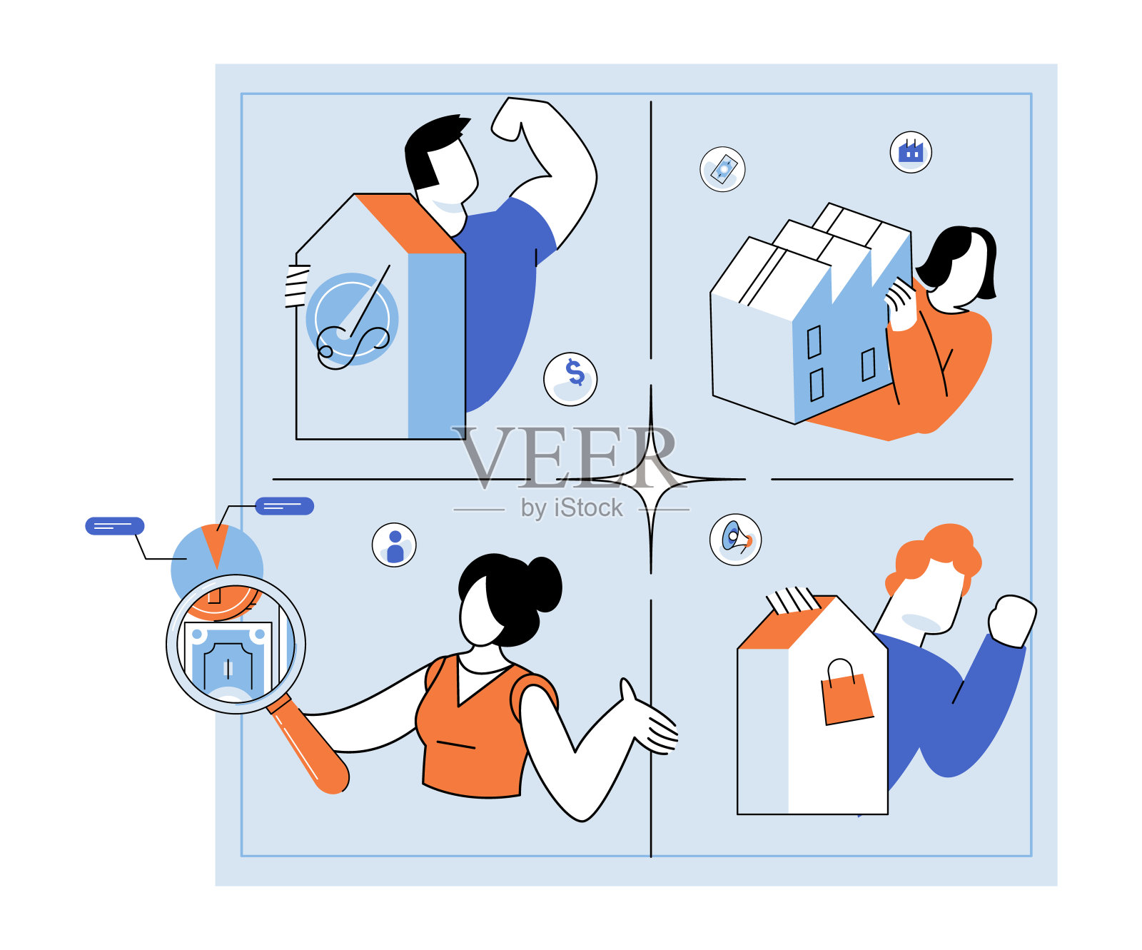 店主。一个明确的商业战略对于长期成功至关重要插画图片素材