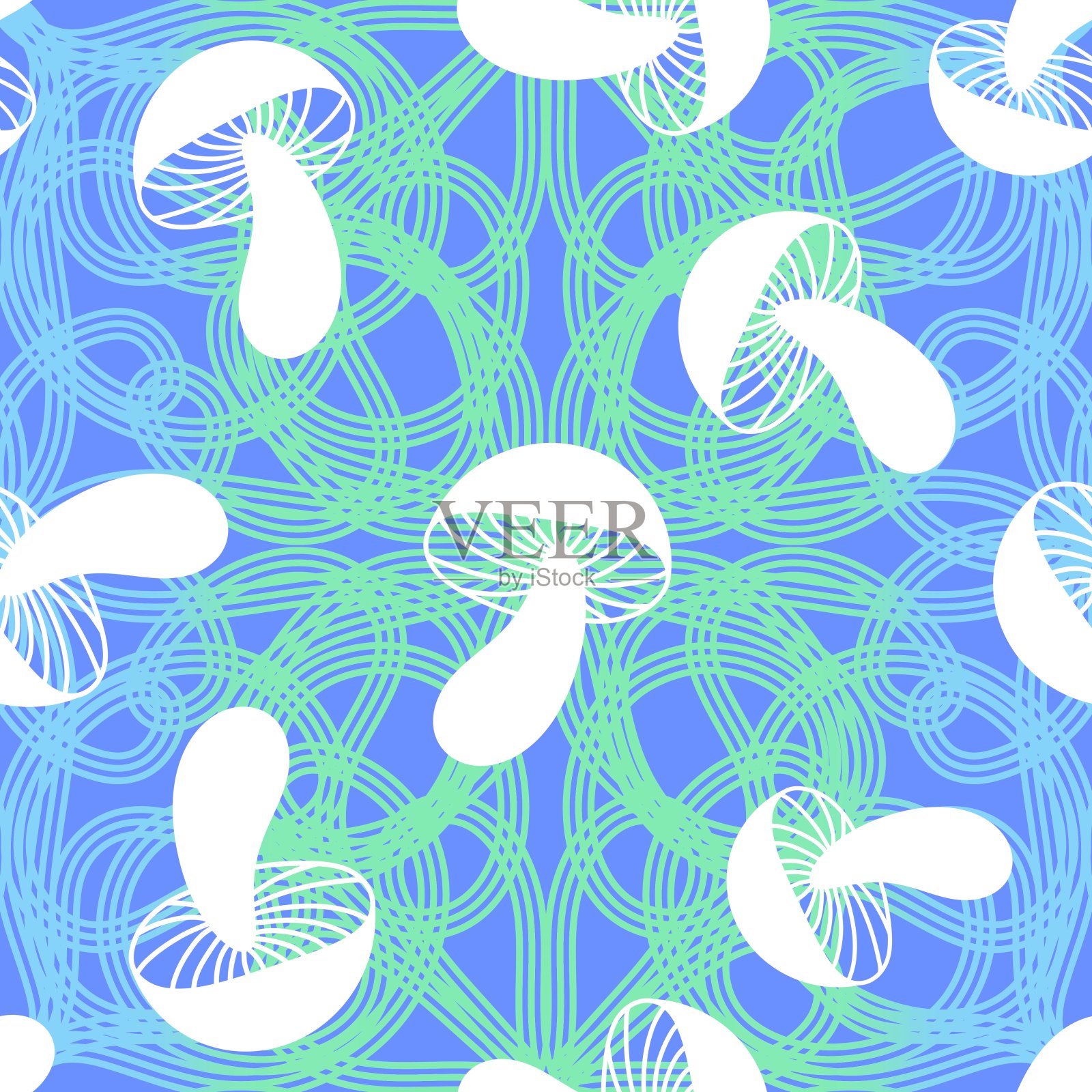 蘑菇无缝图案用于包装纸和织物及包装插画图片素材