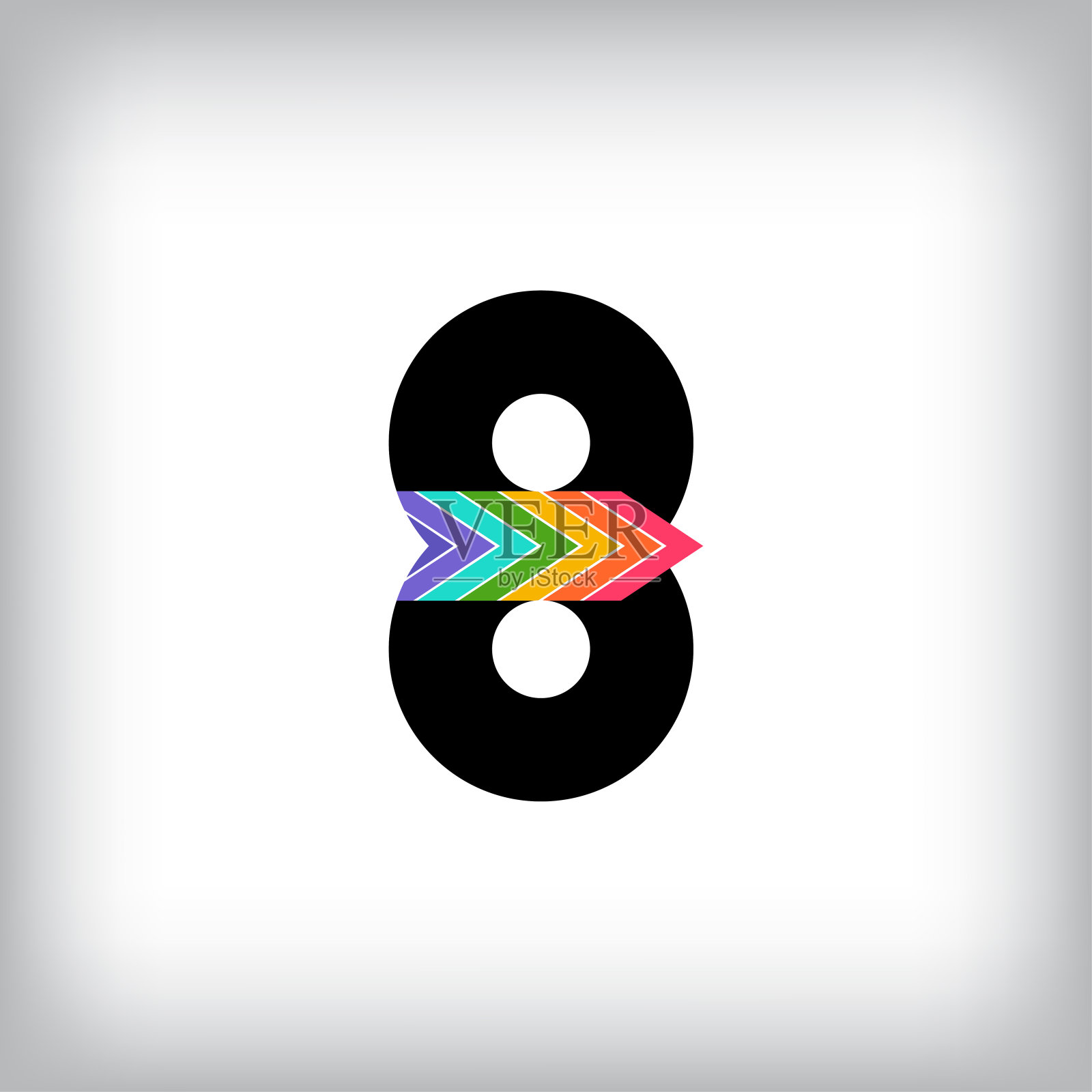 独特的彩色箭头符号8。插画图片素材