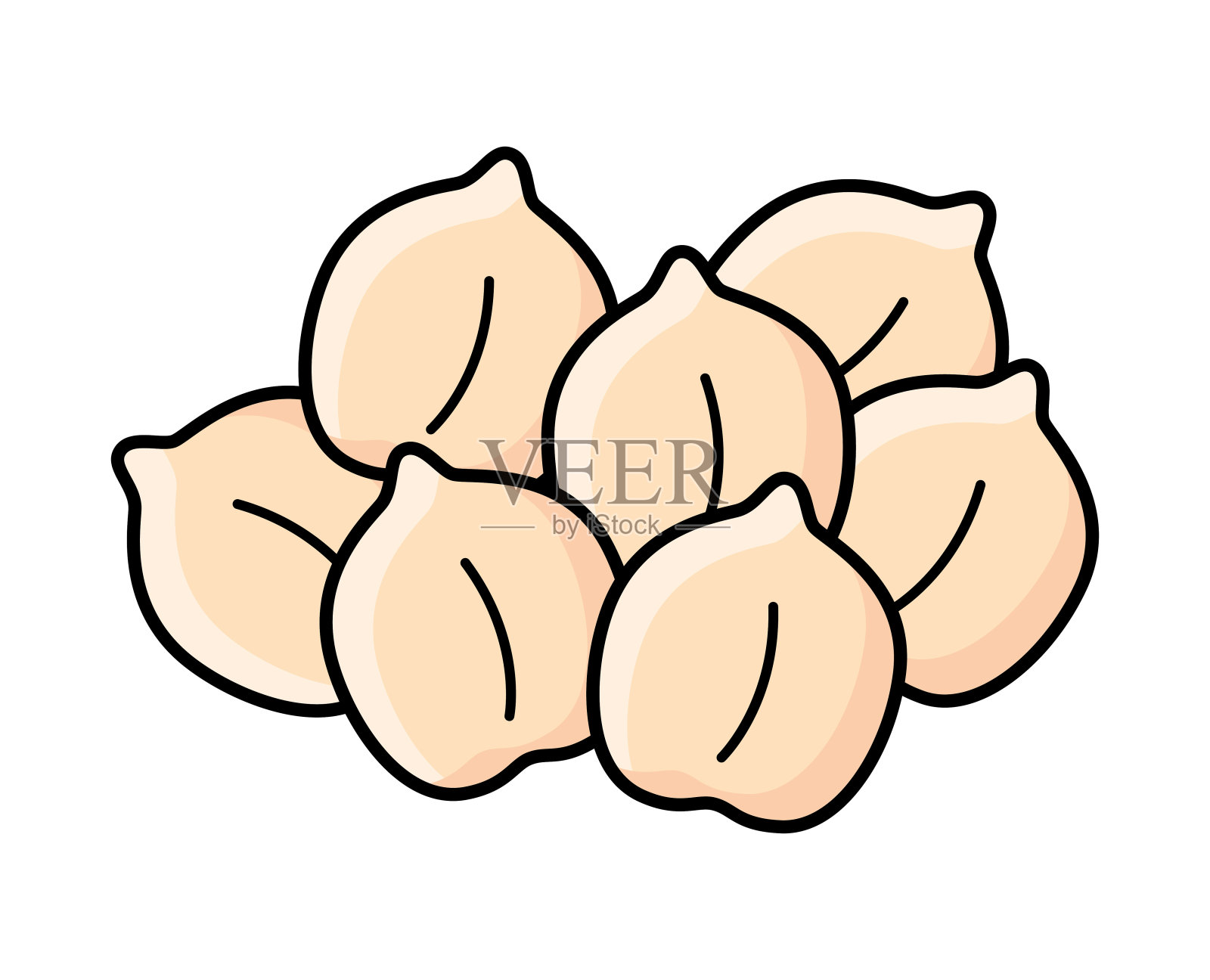 鹰嘴豆堆插画图片素材