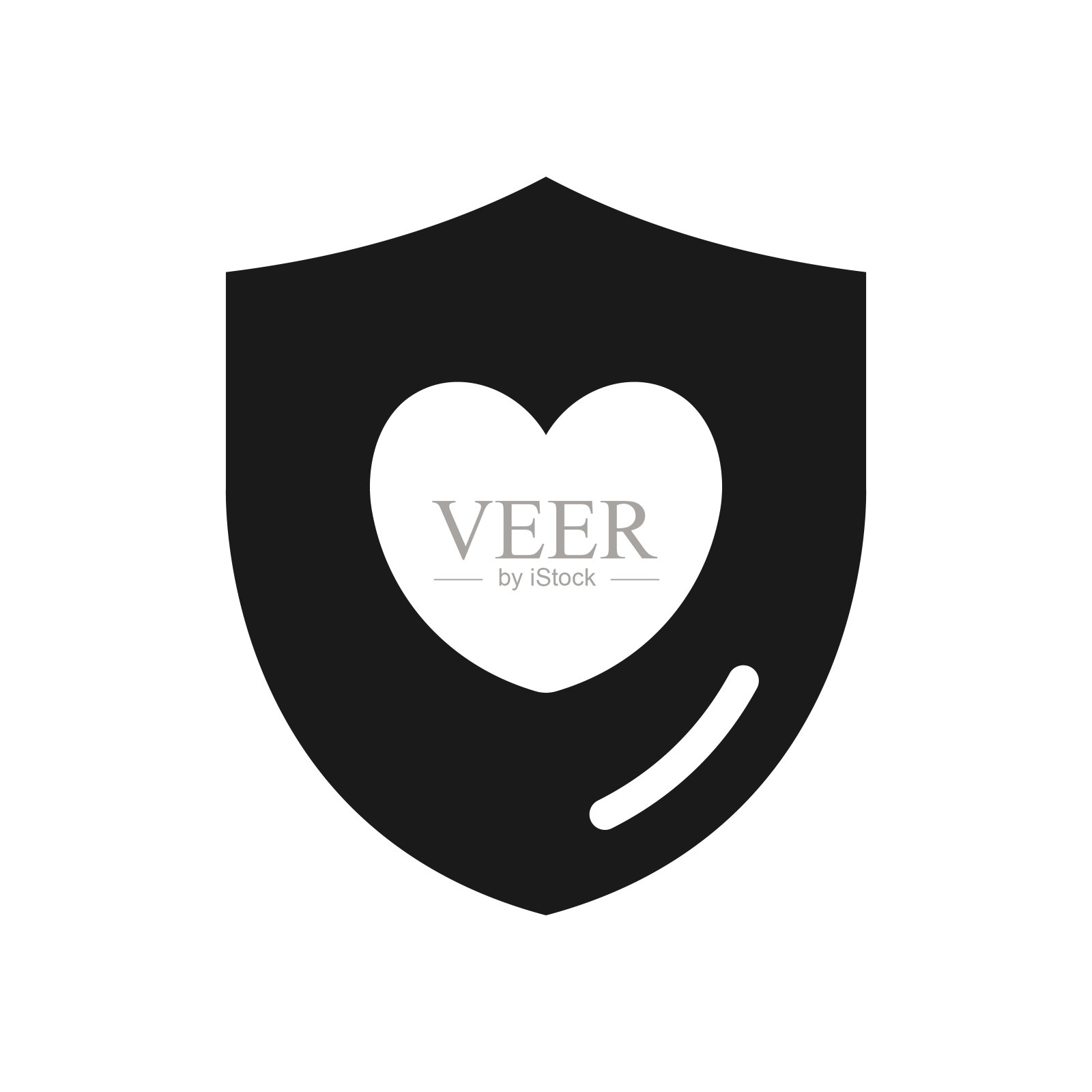 盾牌与心脏图标设计插画图片素材