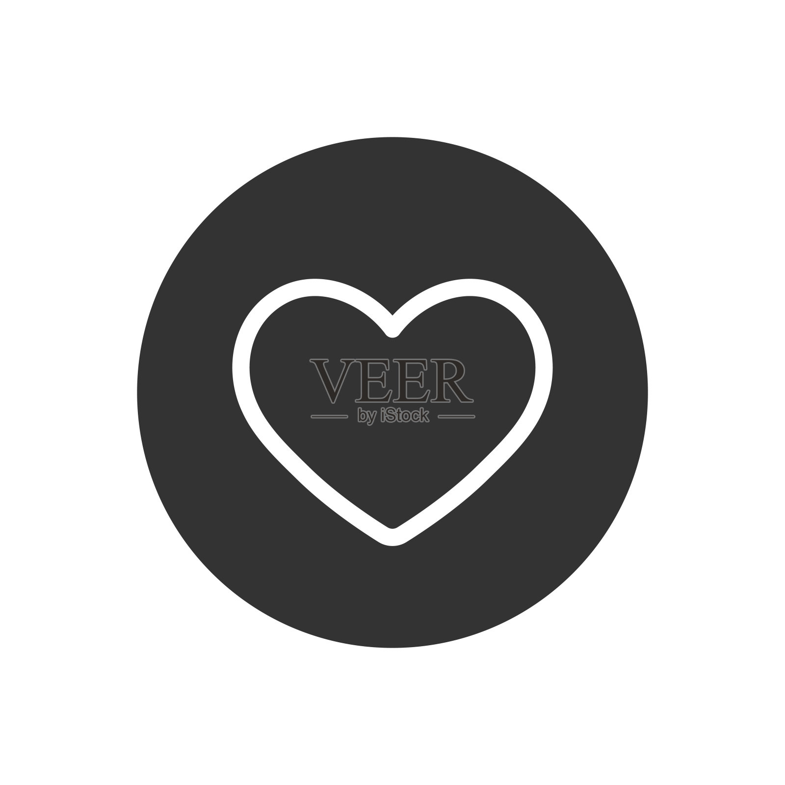 心在圆图标设计插画图片素材