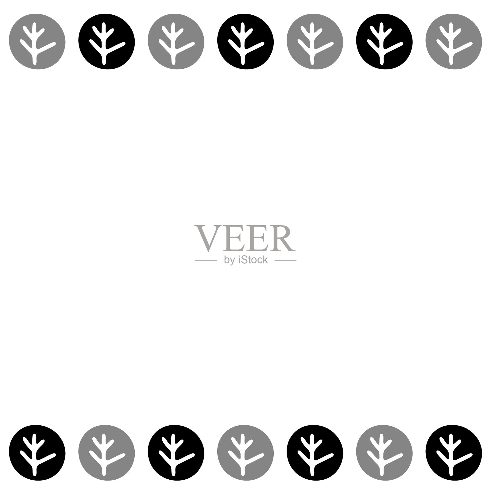 一排抽象的灰色树木的插图。插画图片素材