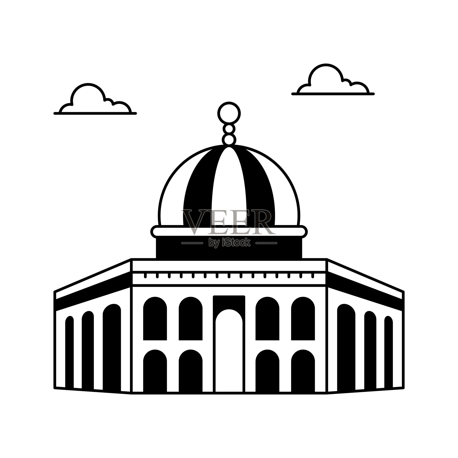 圆顶的岩石插画图片素材