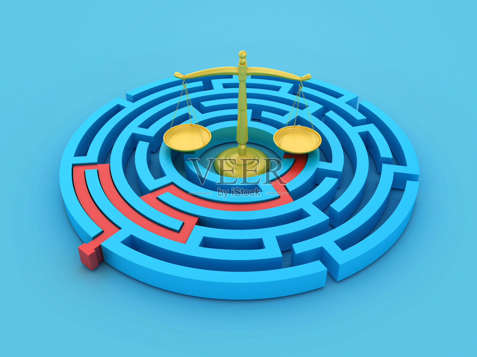 具有迷宫的法定重量秤照片摄影图片