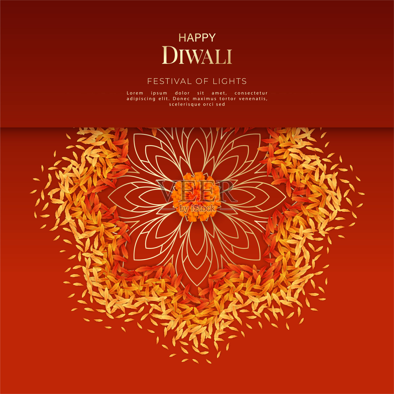 排灯节贺卡插画图片素材