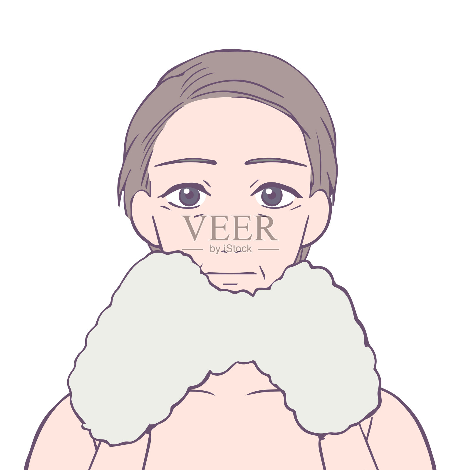 中间女人的上半身没有面部表情，美女插图插画图片素材