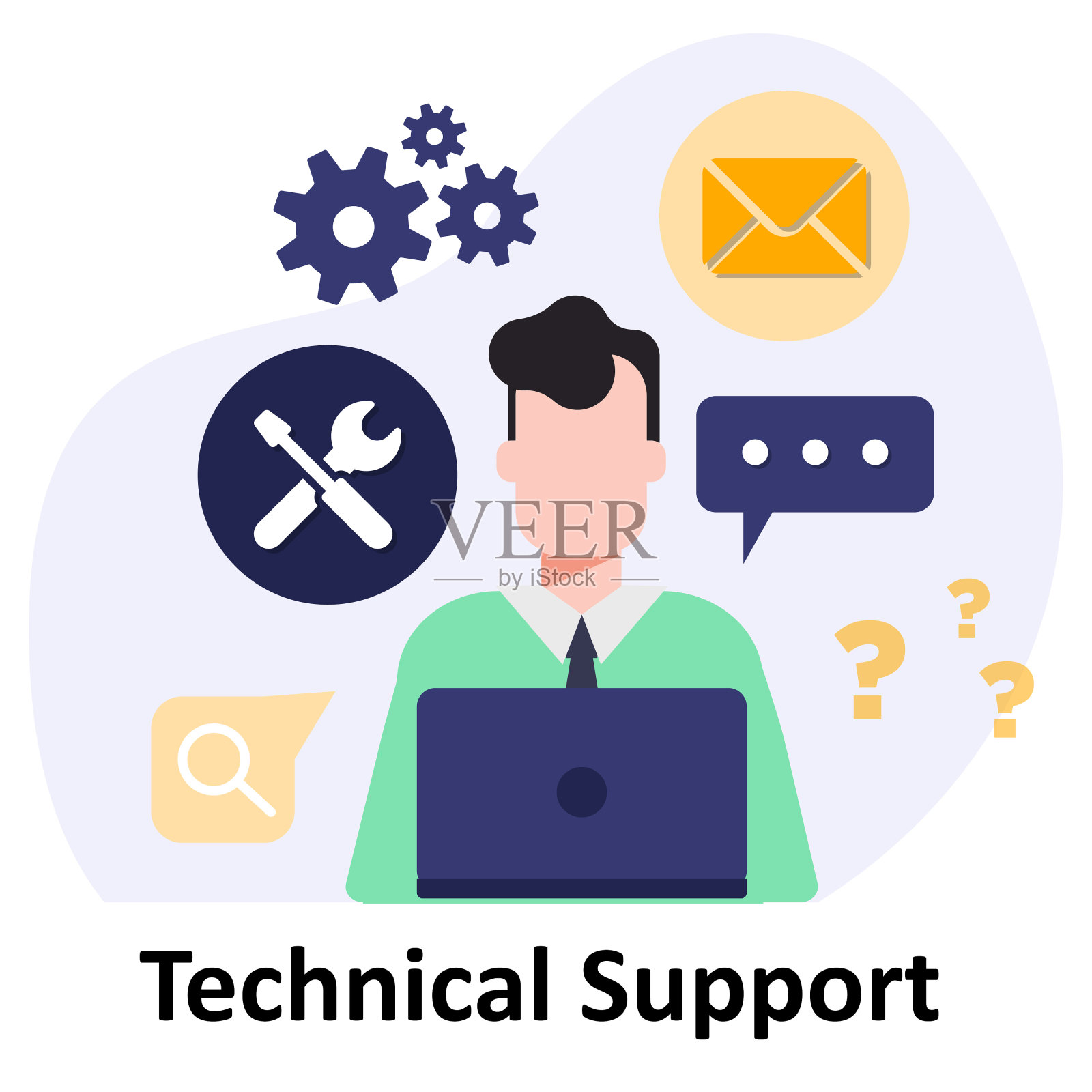 技术支持:矢量图标，可以很容易地修改或编辑插画图片素材