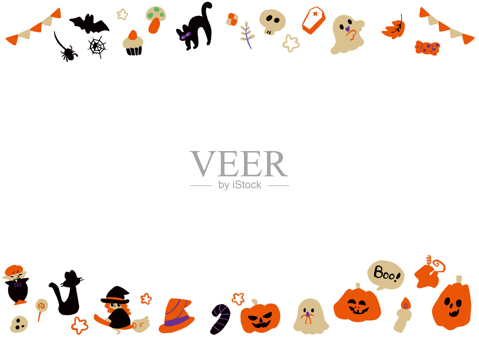 万圣节框架材料插画图片素材