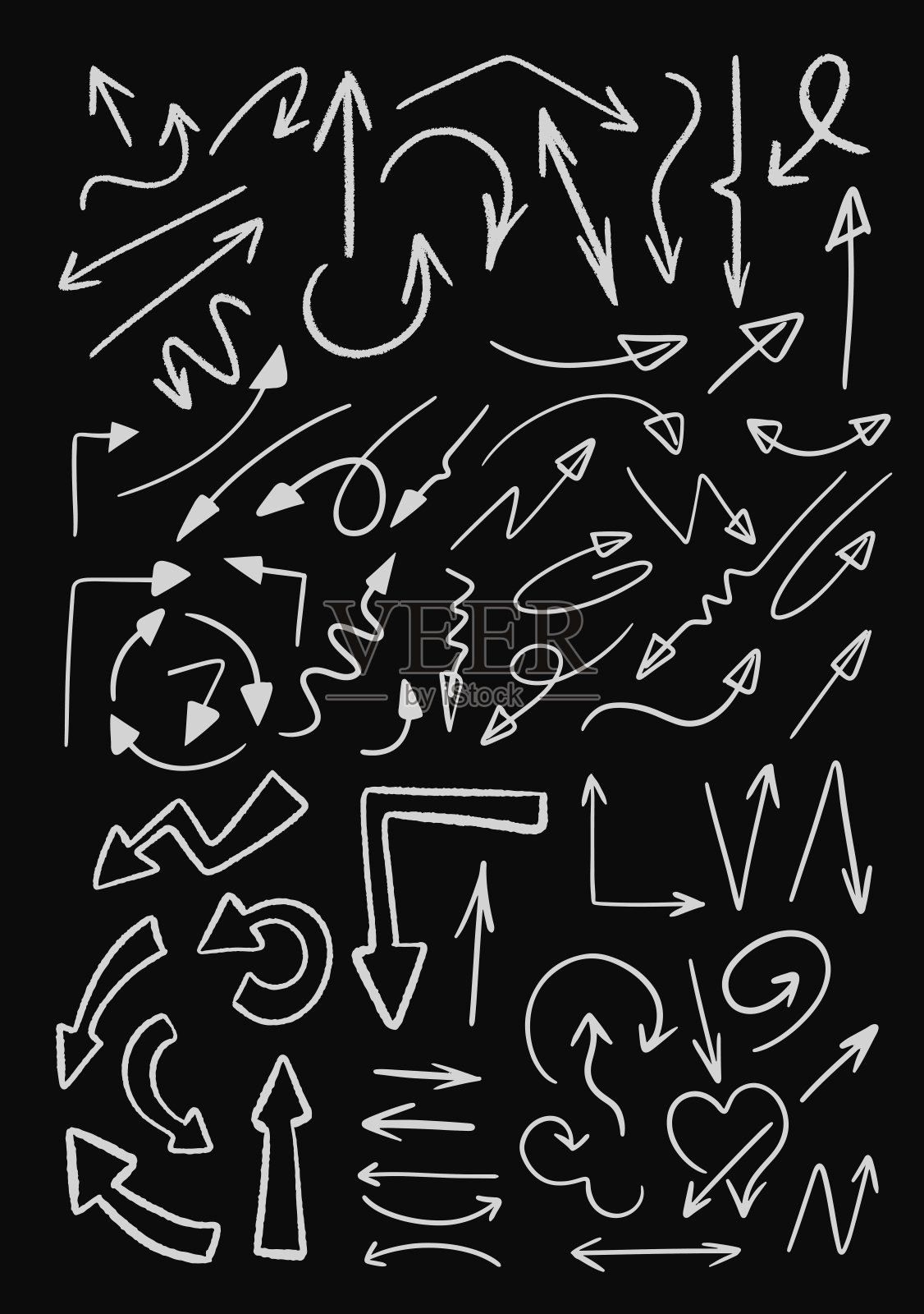 手绘箭头矢量图标集插画图片素材