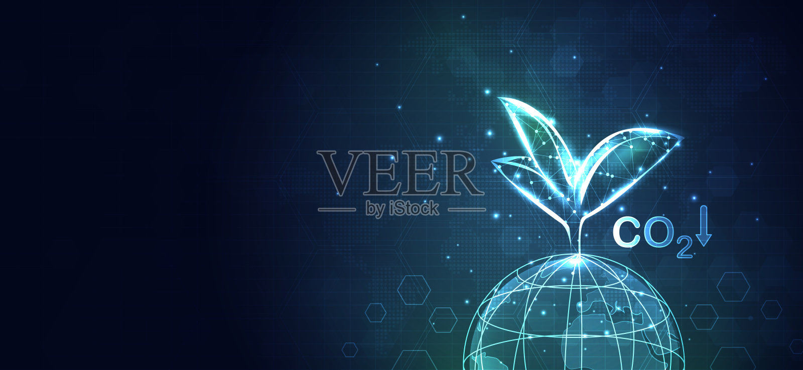 减少二氧化碳或碳的概念。地球球与树的ESG，二氧化碳，和净零。世界可持续环境理念。来自可再生能源的绿色商业。矢量设计。插画图片素材