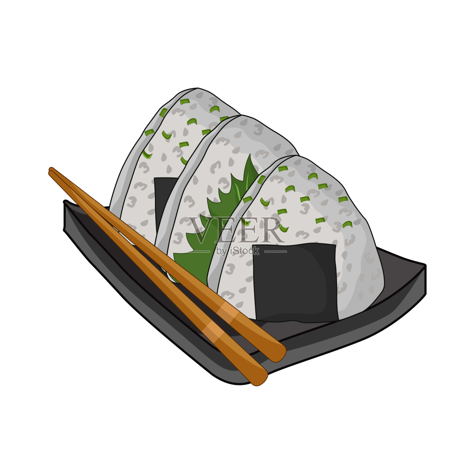 的饭团插画图片素材