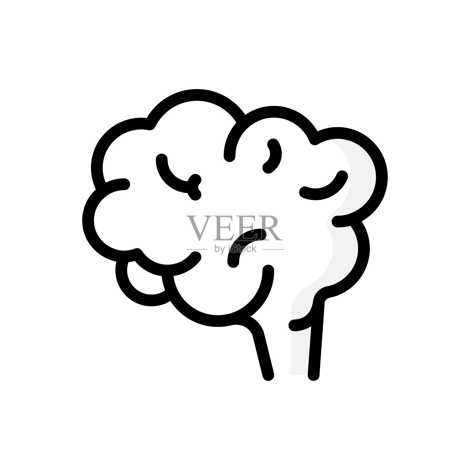 脑线图标。可编辑的笔画图标。插画图片素材