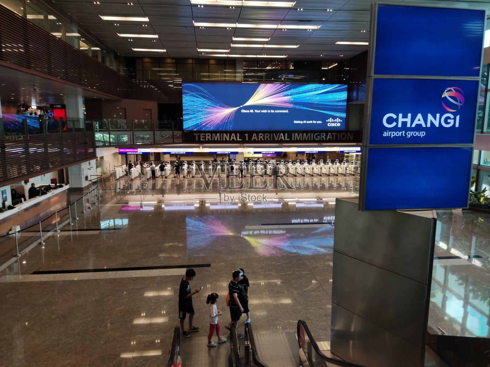 樟宜机场1号航站楼抵达入境区照片摄影图片