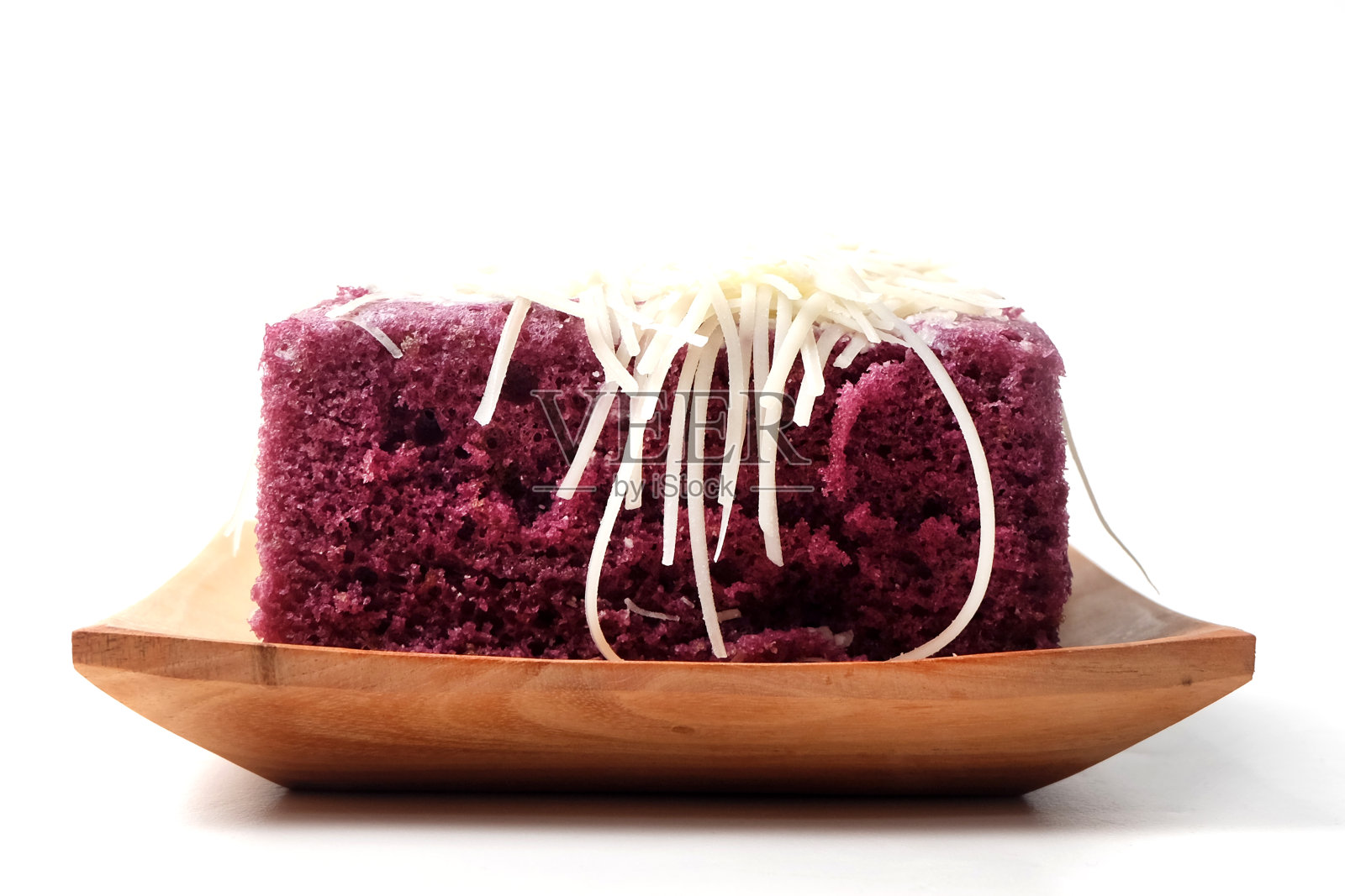 芋头布朗尼蛋糕，由芋头粉和奶酪制成，适合烹饪和商业照片摄影图片