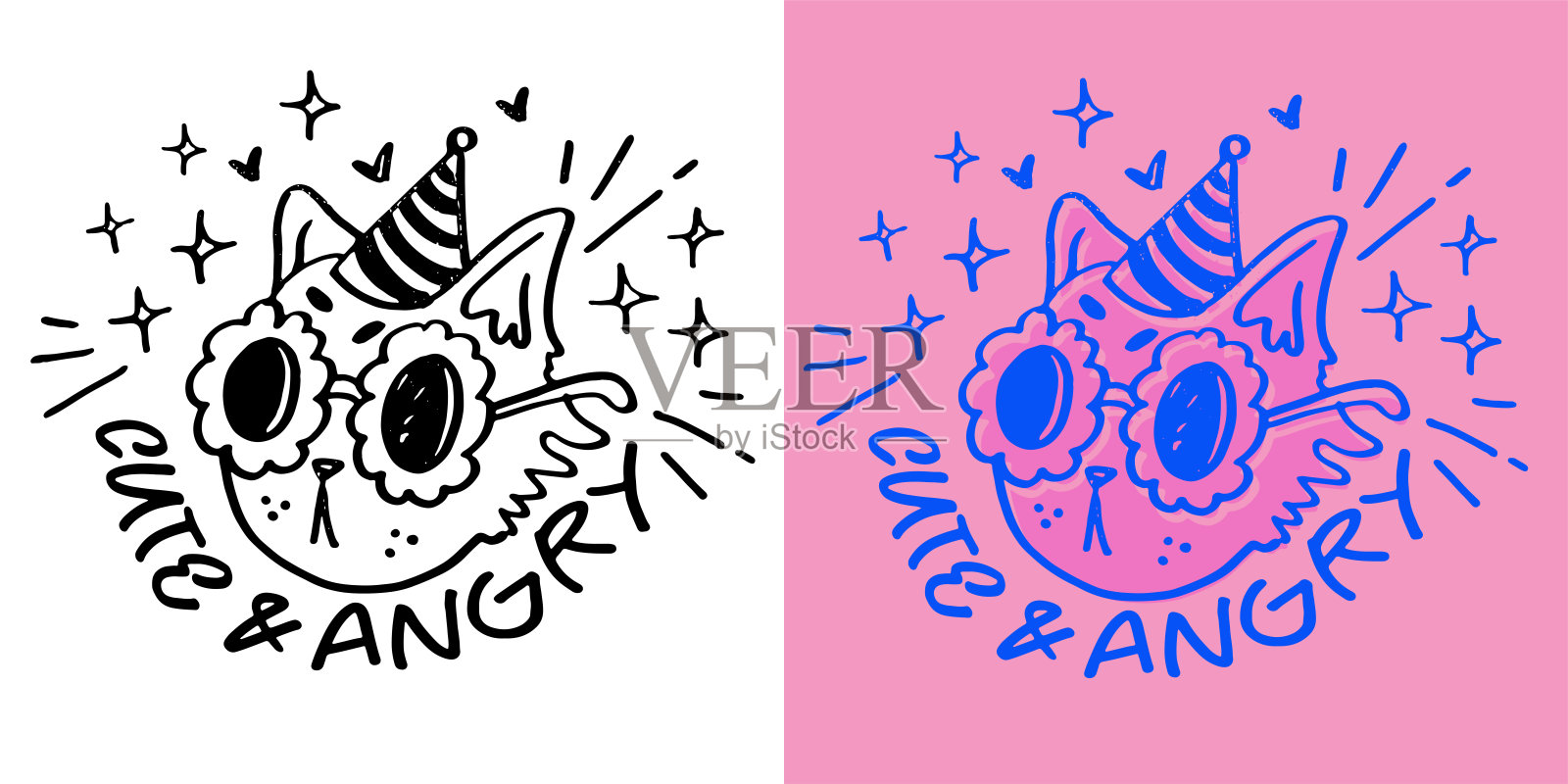 可爱的手绘涂鸦字母引用。t恤图案刻字，马克杯印花，包包印花，服装时尚。100%手绘矢量图像。插画图片素材