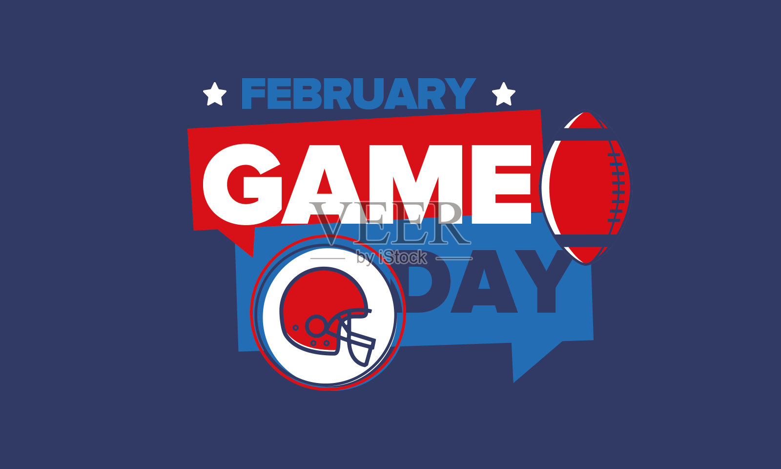 游戏的一天。美式橄榄球季后赛。美国的超级党。常规赛最后一场。职业团体冠军。美式足球的球。运动的海报。矢量图插画图片素材