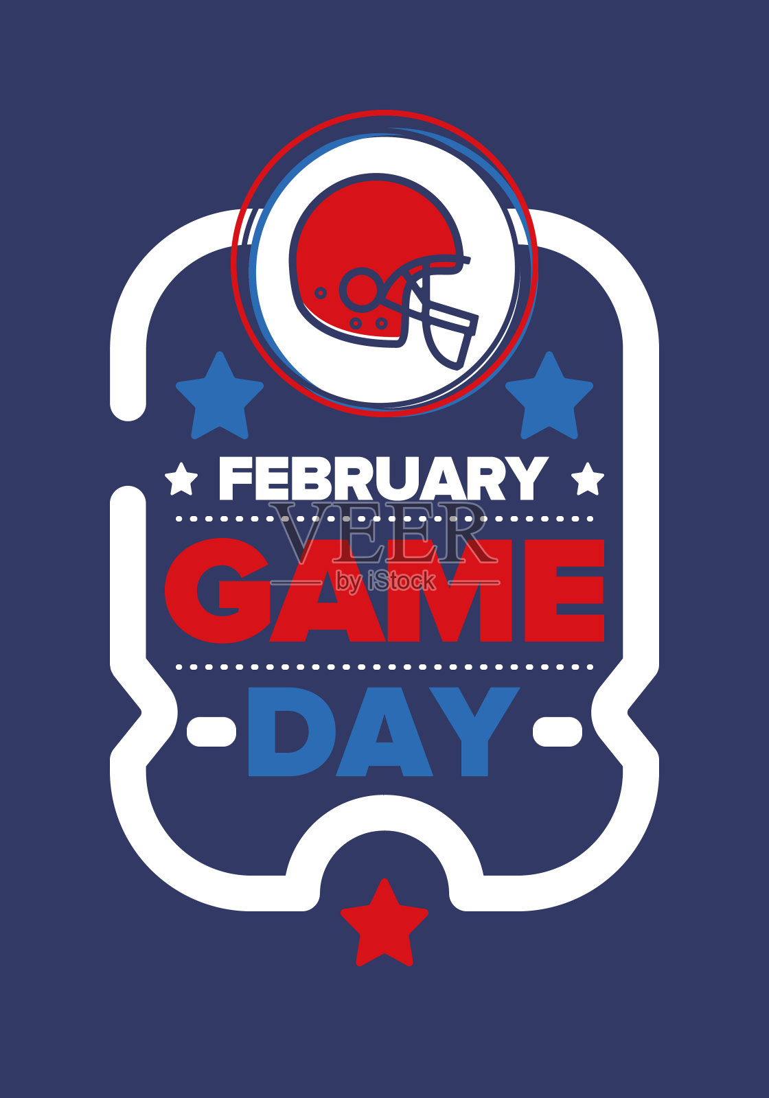 游戏的一天。美式橄榄球季后赛。美国的超级党。常规赛最后一场。职业团体冠军。美式足球的球。运动的海报。矢量图插画图片素材