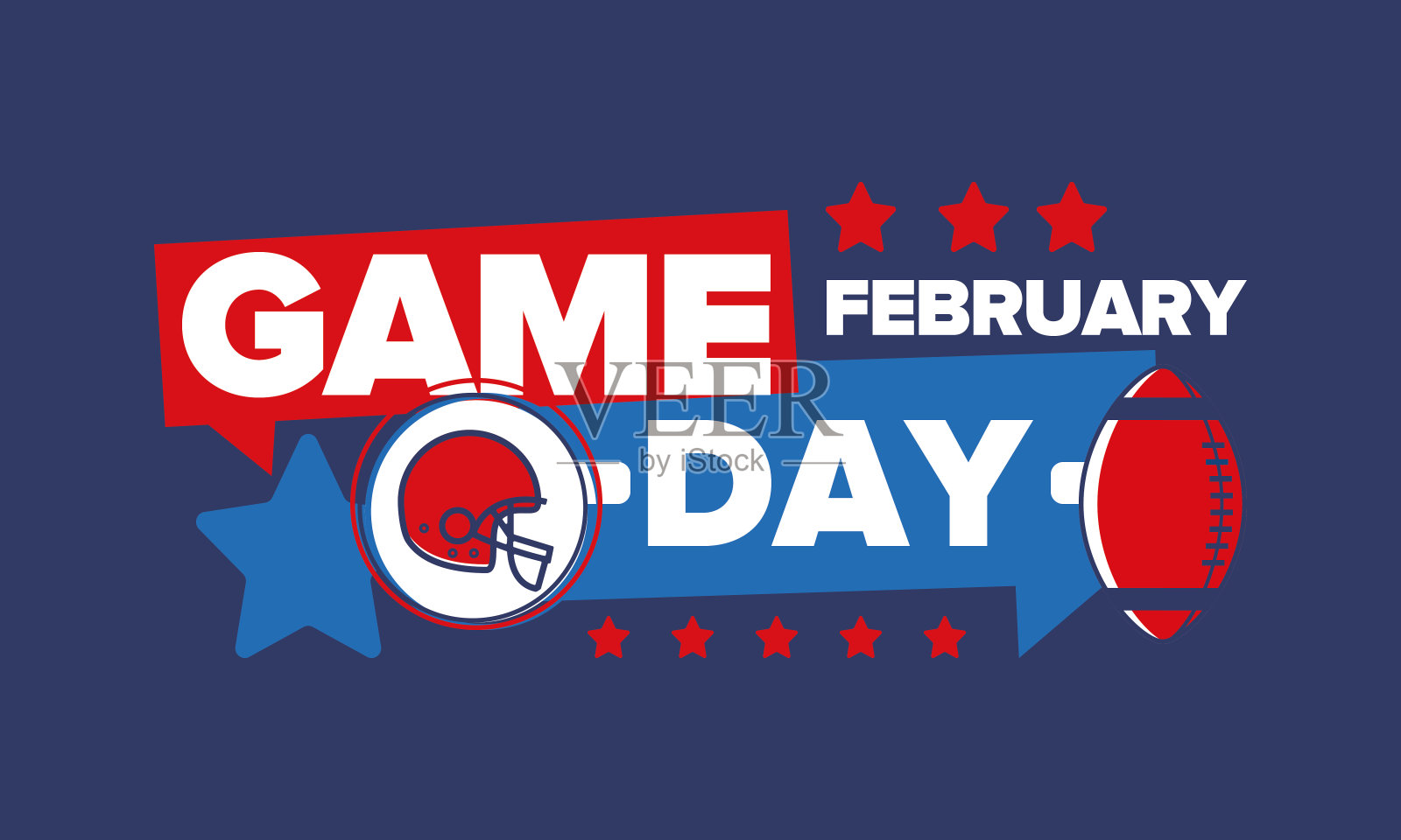 游戏的一天。美式橄榄球季后赛。美国的超级党。常规赛最后一场。职业团体冠军。美式足球的球。运动的海报。矢量图插画图片素材