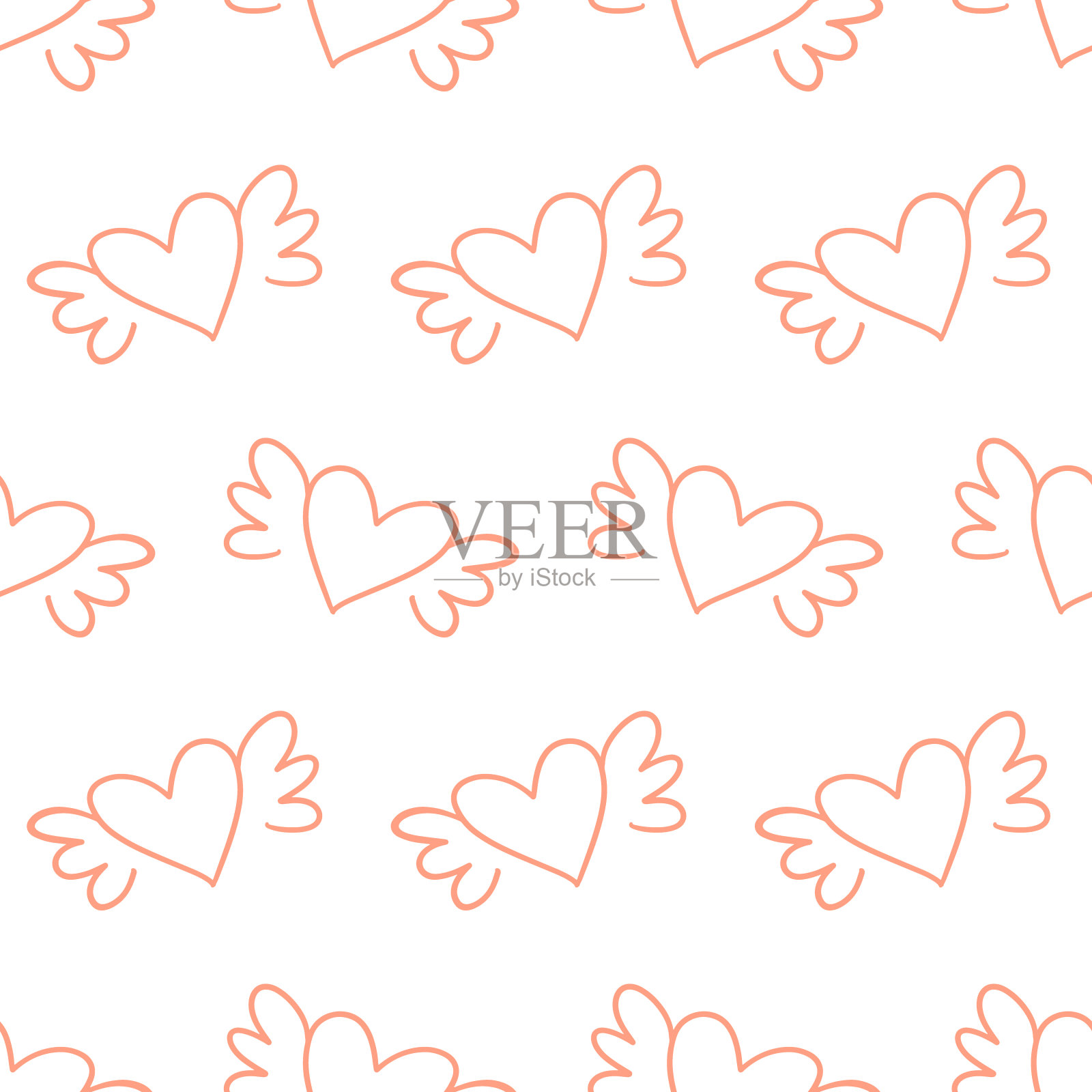 浪漫无缝图案，情人节背景纹理。壁纸，最小的纺织印花设计矢量插图插画图片素材