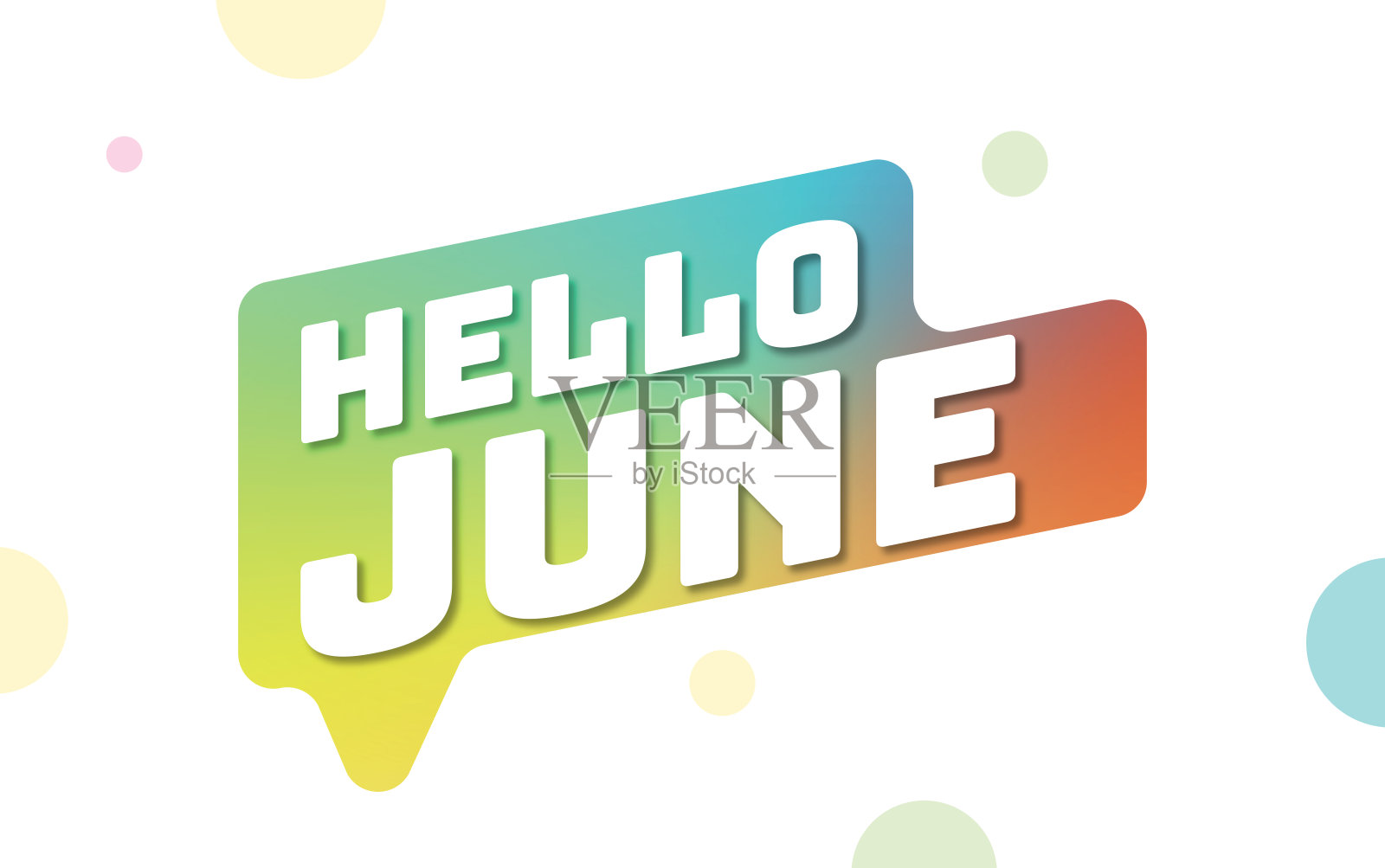 你好，六月横幅。渐变颜色横幅矢量股票插图插画图片素材