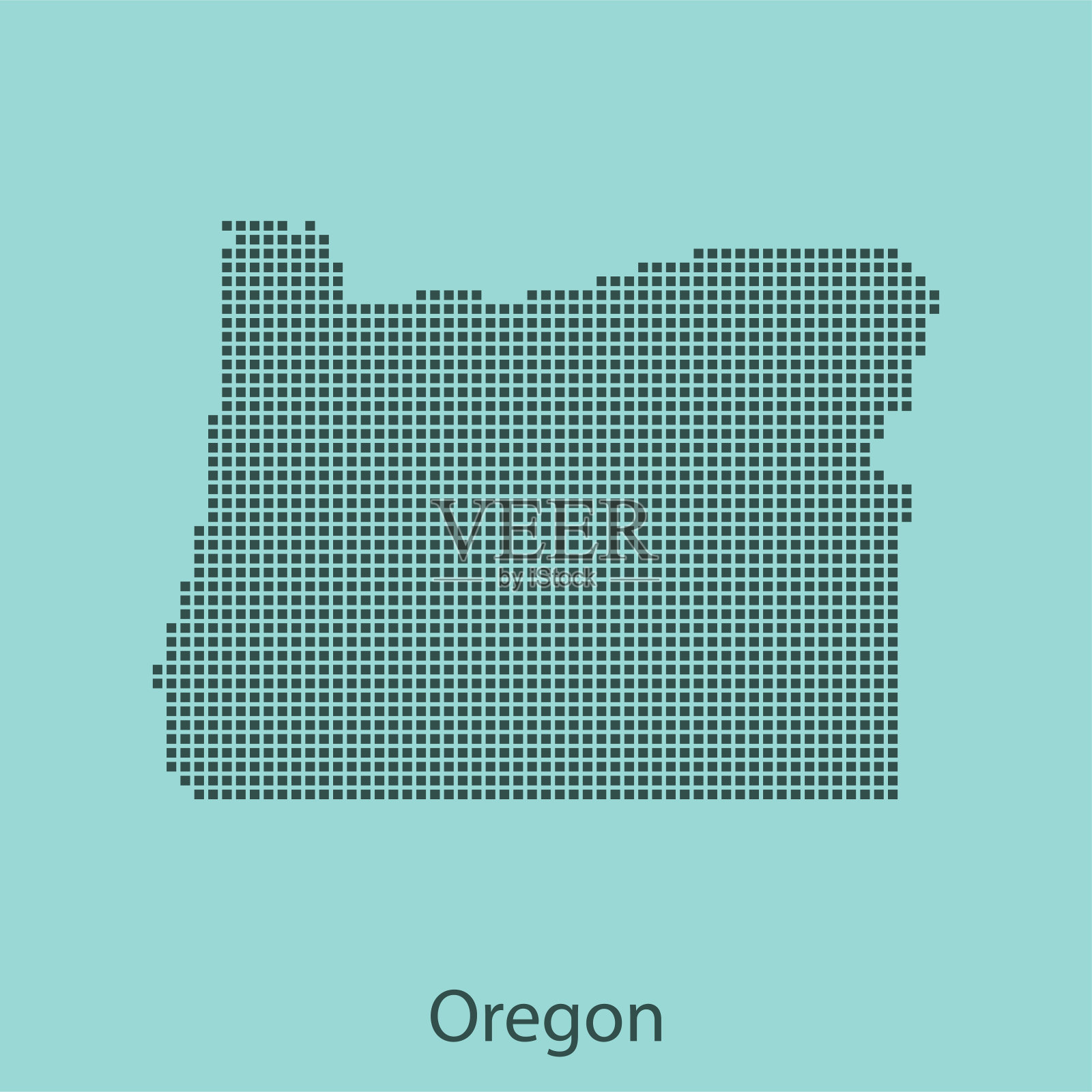 俄勒冈州地图插画图片素材
