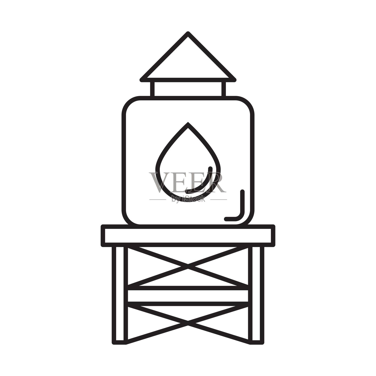 白色背景上的水箱图标矢量插画图片素材