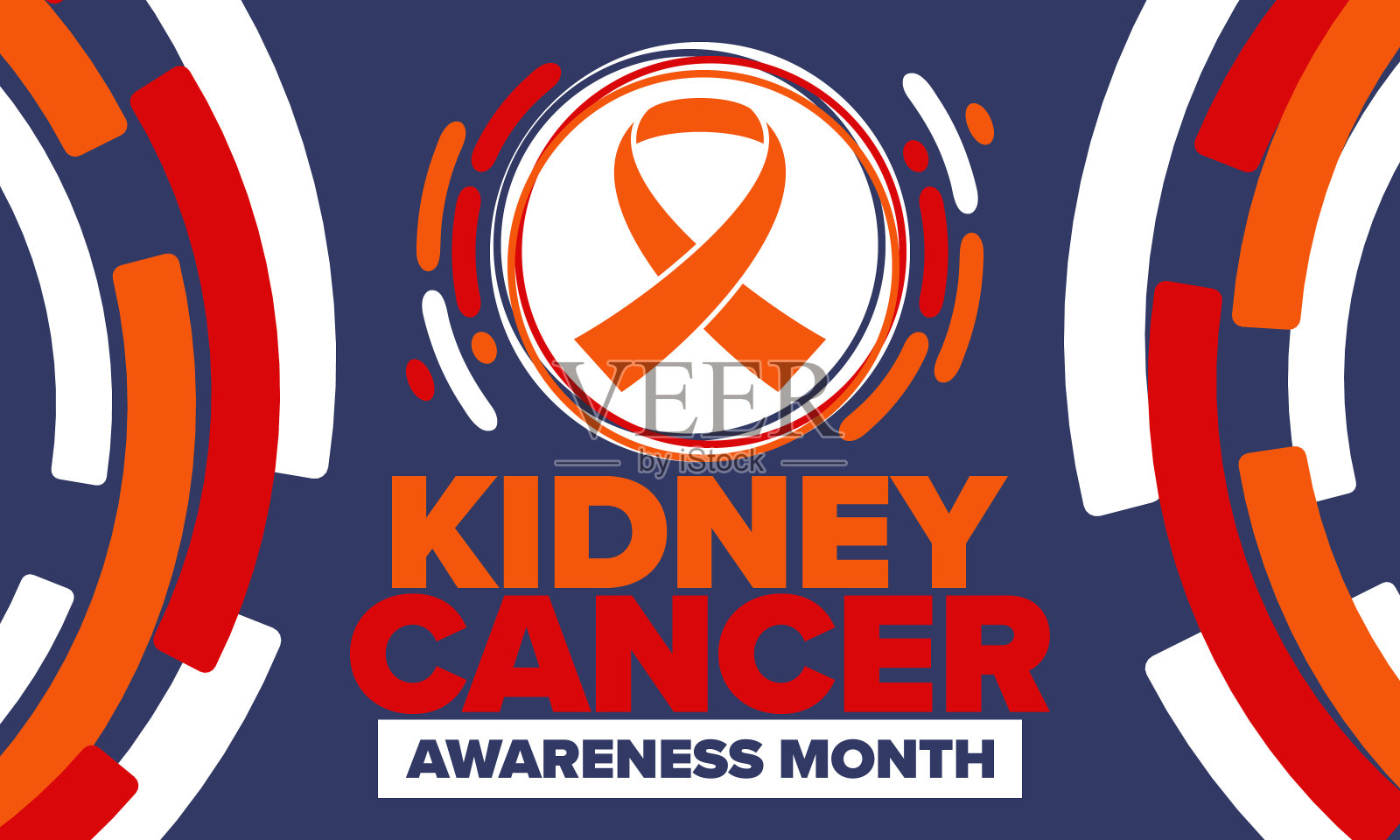 肾癌宣传月。每年三月庆祝。控制和保护。预防活动。医疗保健理念。带丝带的海报。横幅和背景。矢量图插画图片素材