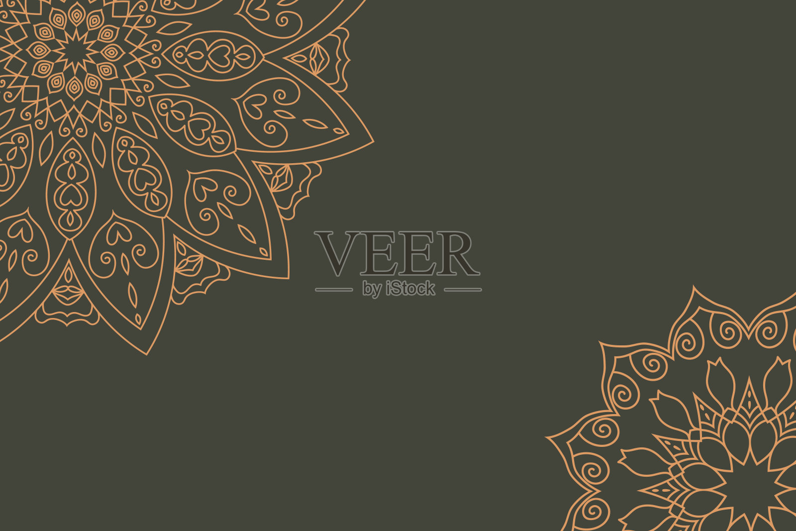 现代曼陀罗背景瑜伽，着色书，纺织品，贴纸插画图片素材