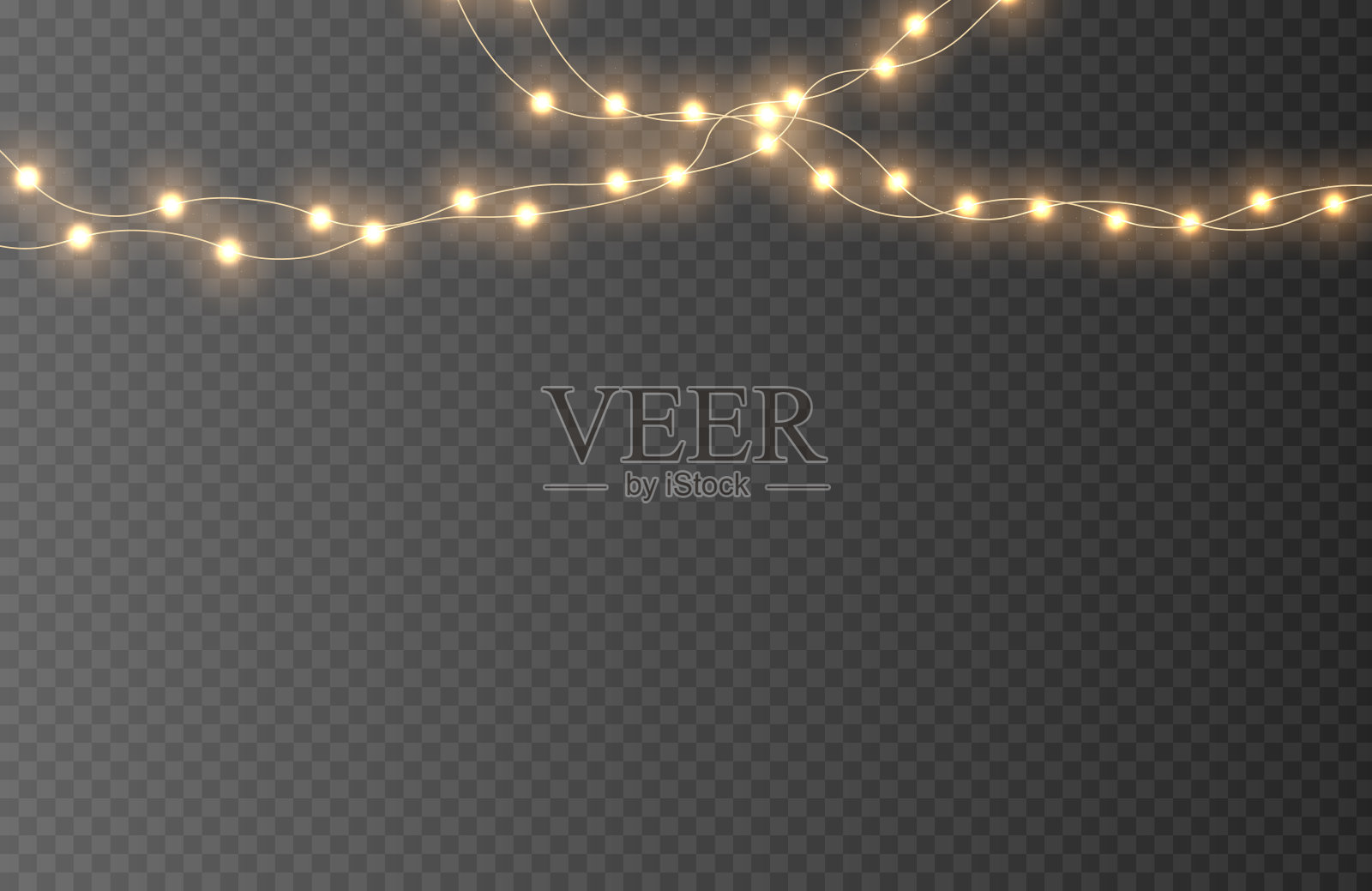 圣诞佳节，金色的花环，洒满灰尘，闪闪发光，还有一颗星星。装饰元素的贺卡，请柬，背景，名片。冬季收集圣诞背景。光闪闪发光。插画图片素材