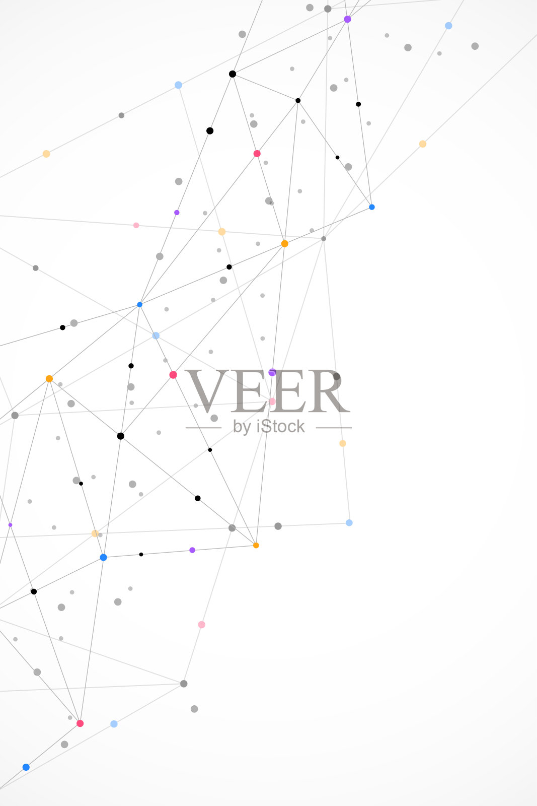 极简的设计与连接点和线。抽象几何背景的科技概念插画图片素材