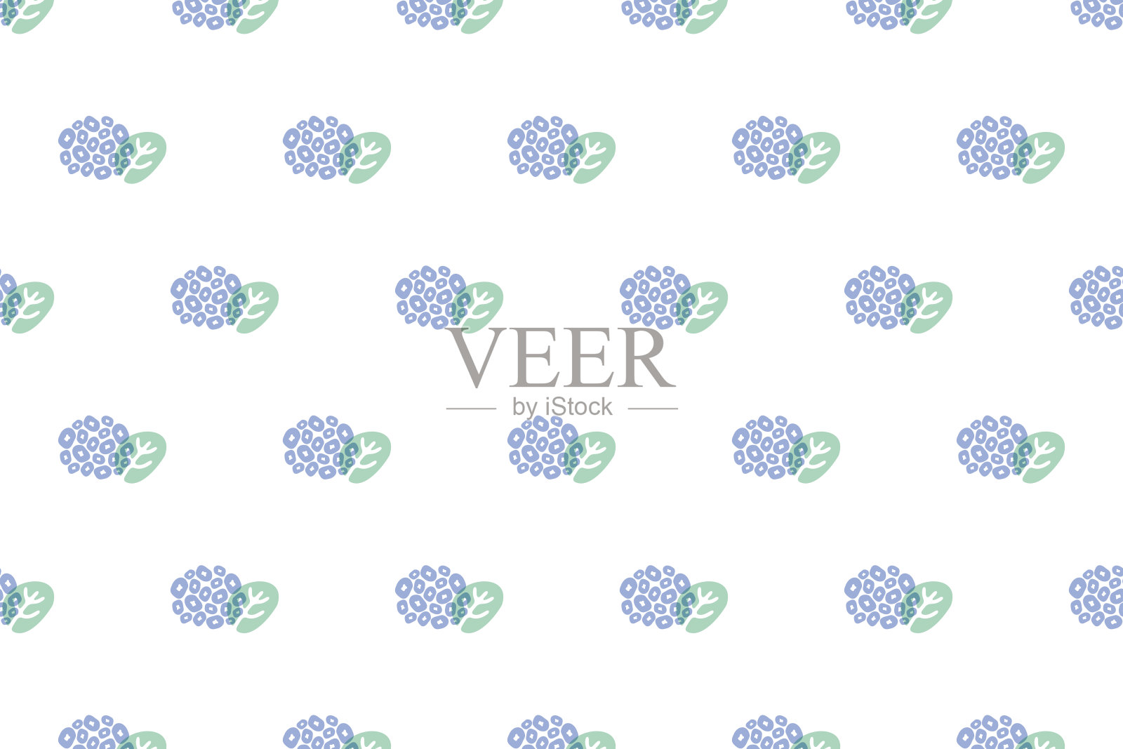 蓝色绣球花无缝图案插图插画图片素材