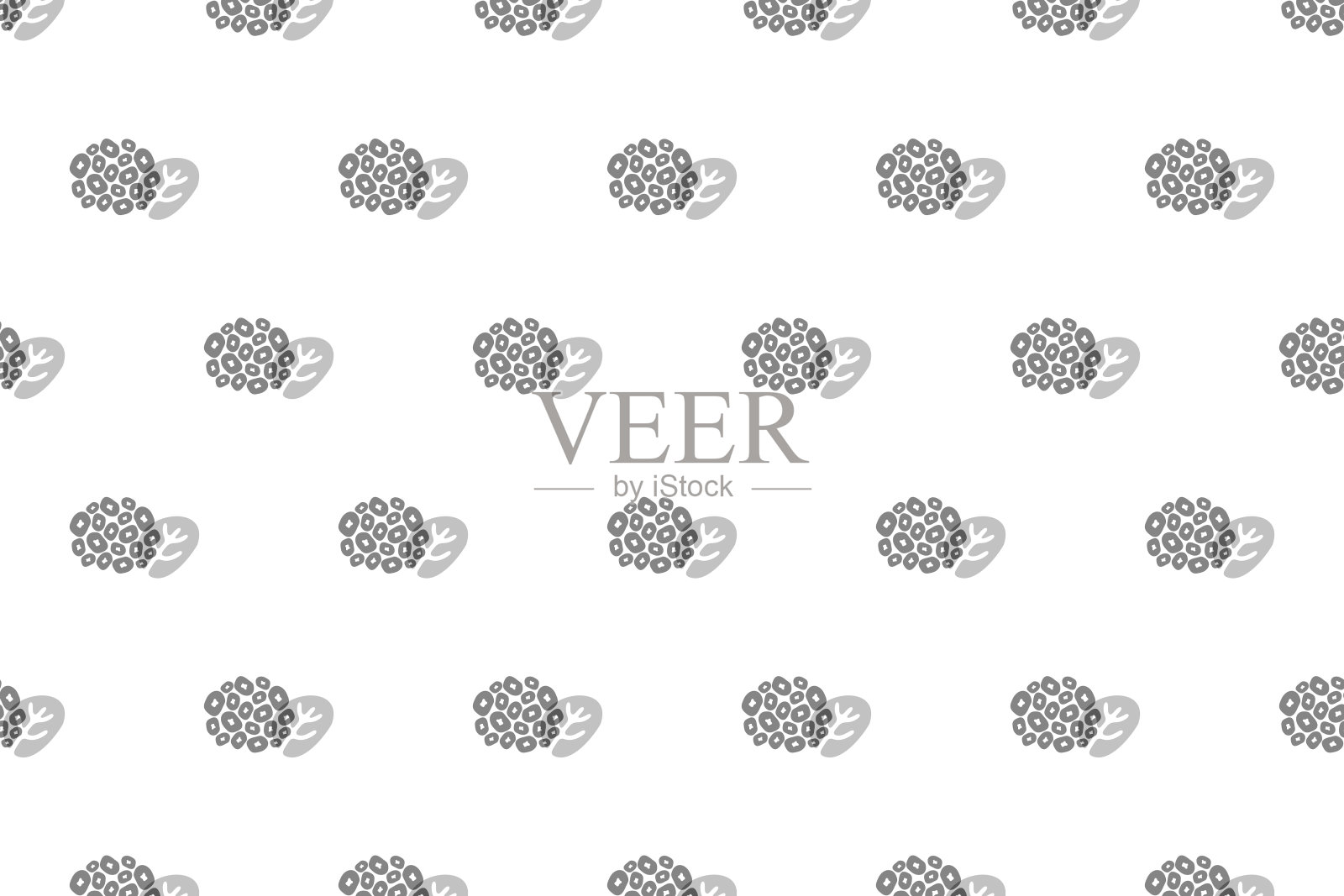 灰色绣球花的无缝图案插图插画图片素材