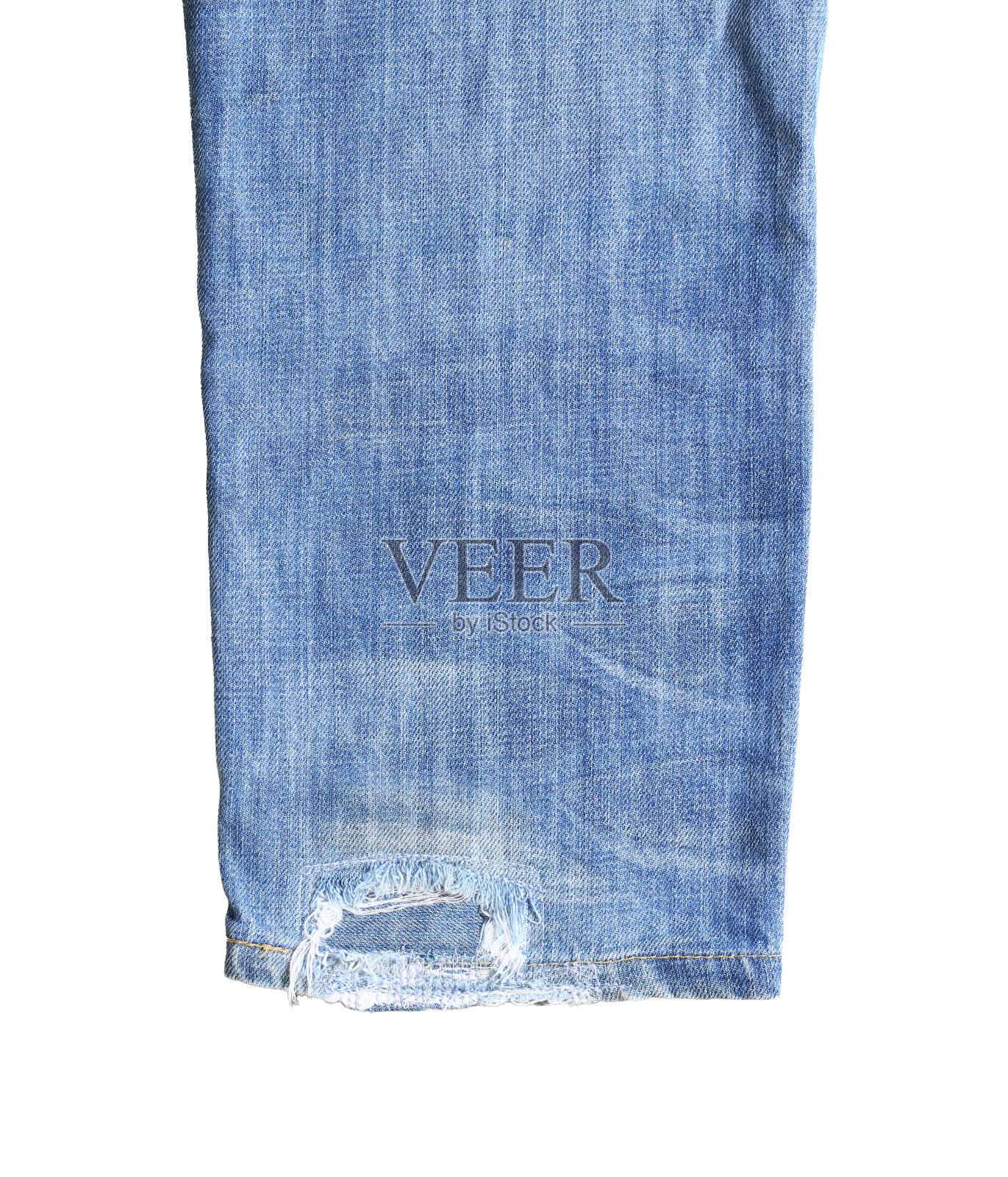 蓝色牛仔腿在白色背景上孤立，并有裁剪路径。照片摄影图片