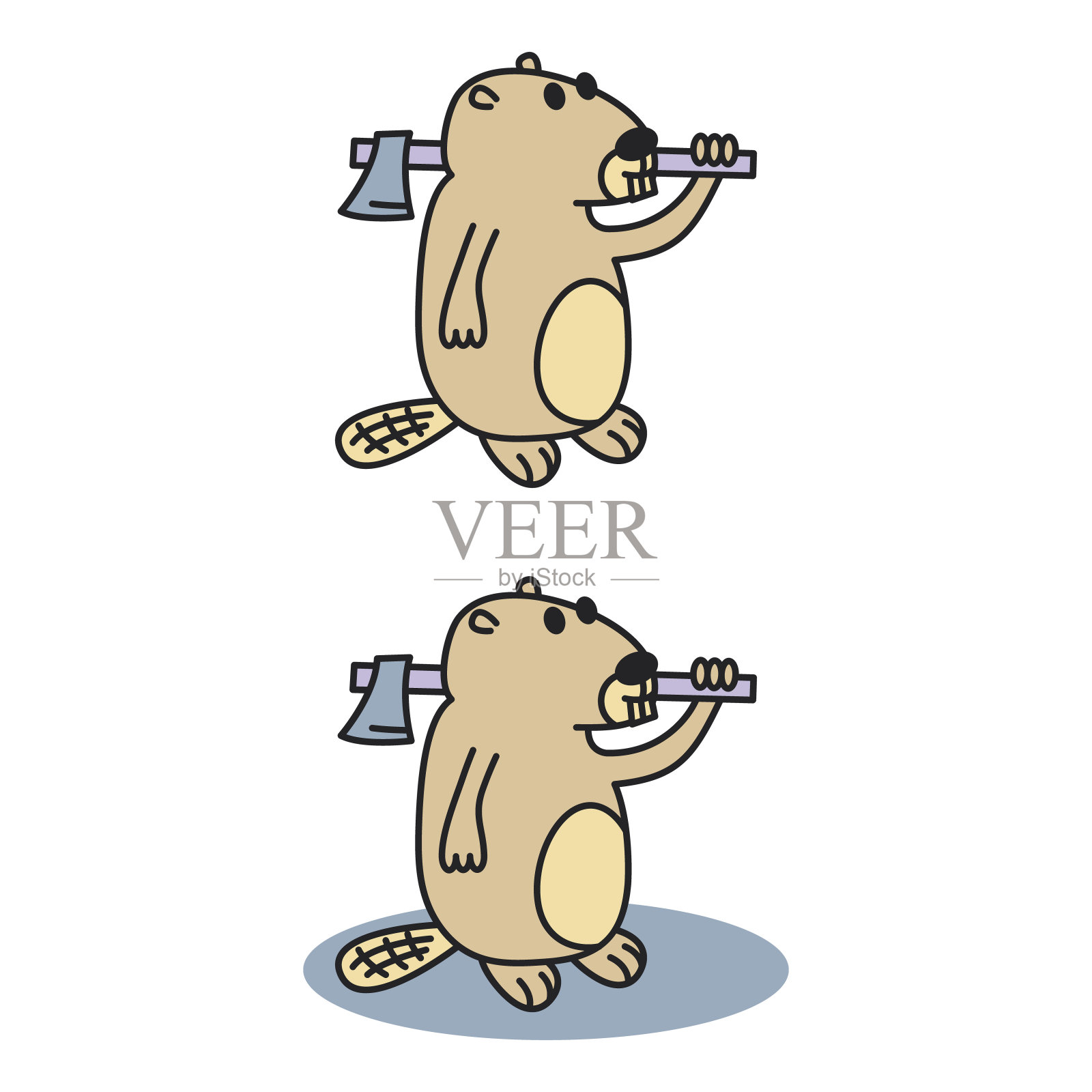 海狸插画图片素材