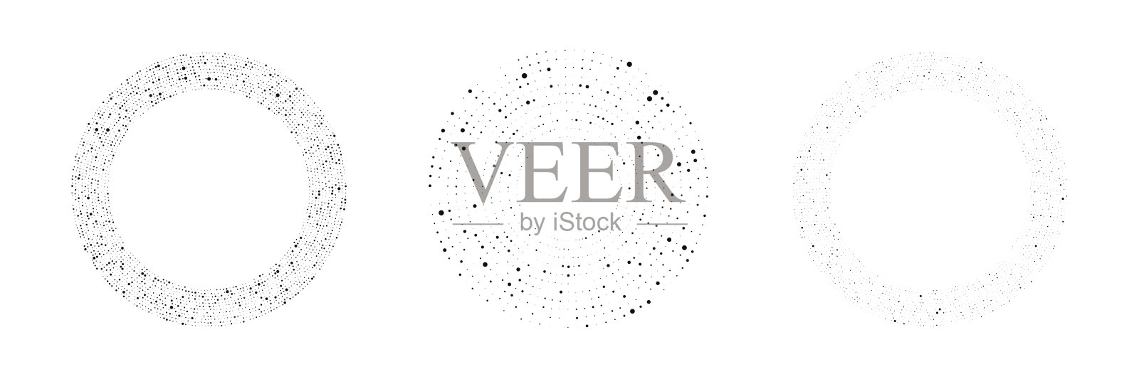 一套圆形半色调虚点背景插画图片素材