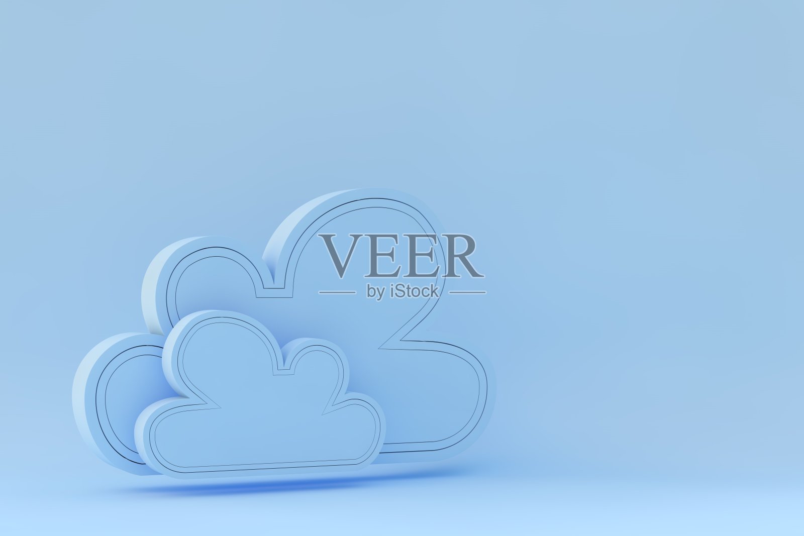 蓝色背景上的蓝色云照片摄影图片