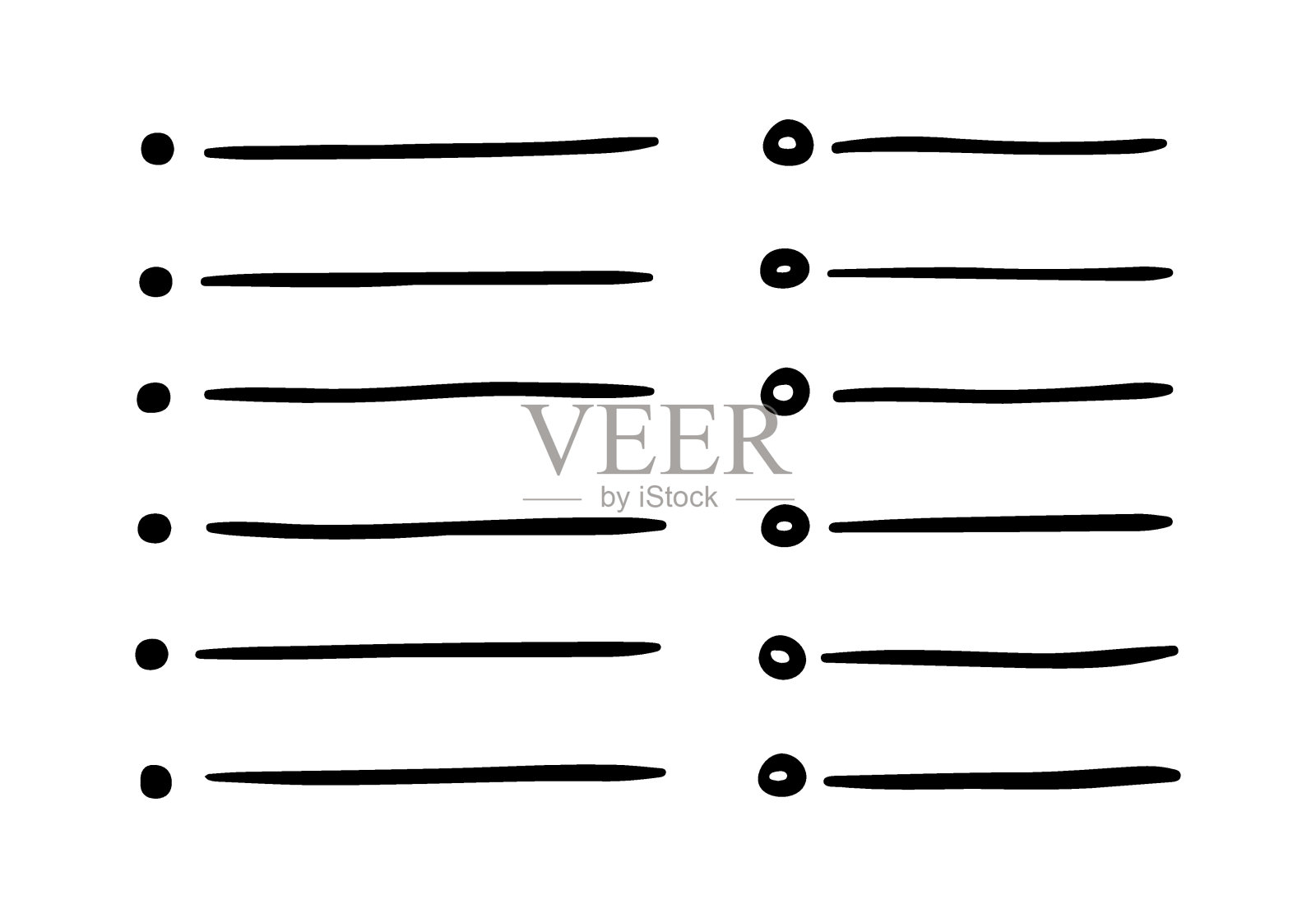 涂鸦黑色子弹清单，手绘素描清单。笔记本日程安排，任务纸计划插画图片素材