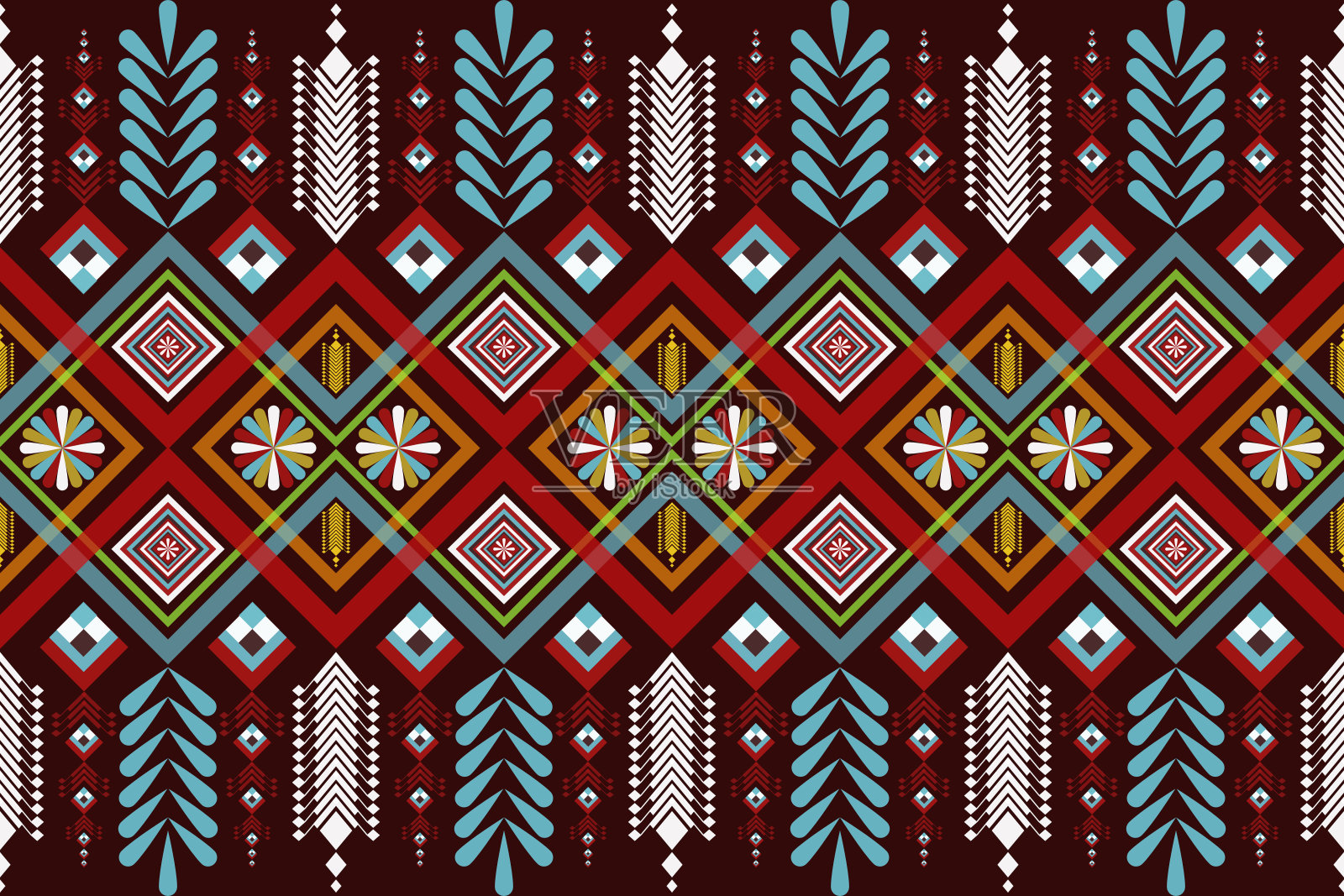 复古民族抽象图案部落无缝插画图片素材