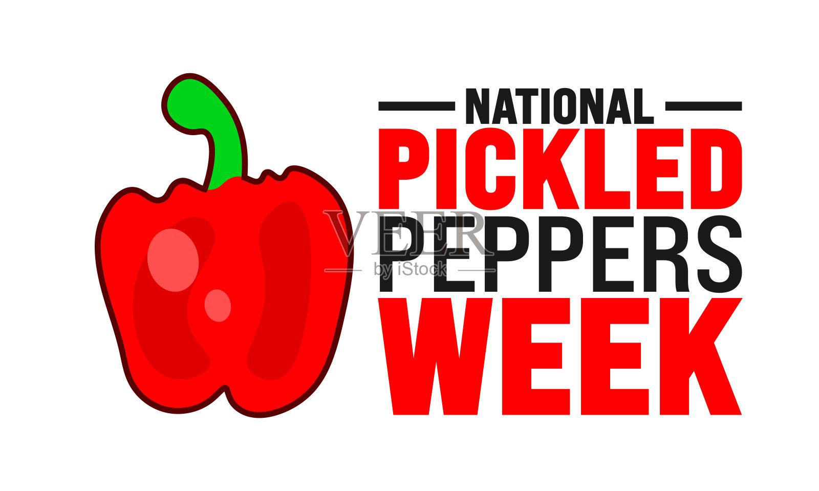 每年的9月是全国泡菜周。节日的概念。模板的背景，横幅，卡片，海报，标语牌，设计模板独特的形状与标准的颜色。插画图片素材