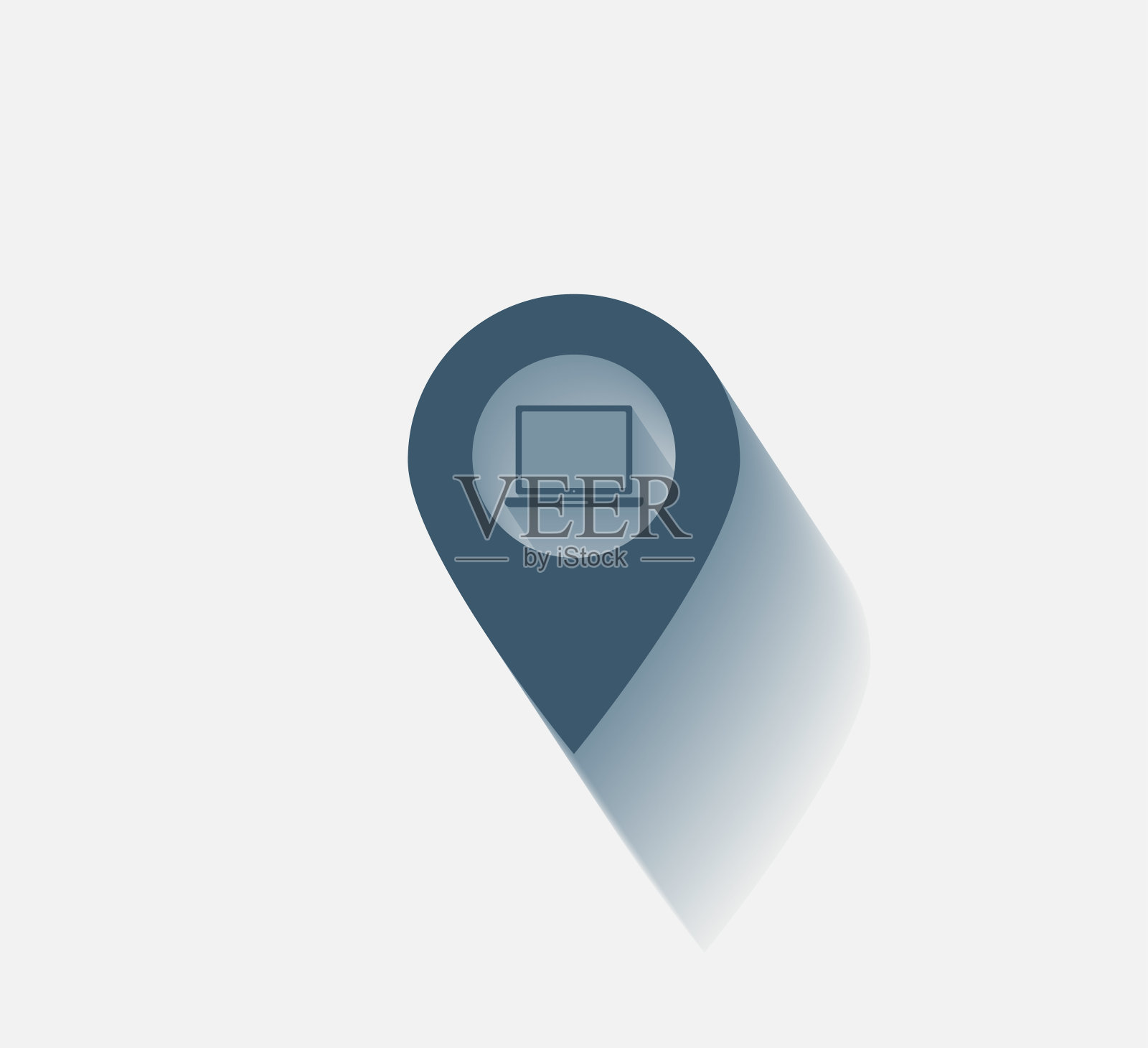 矢量图标的一个地图标记，指向一个对象的指针。插画图片素材