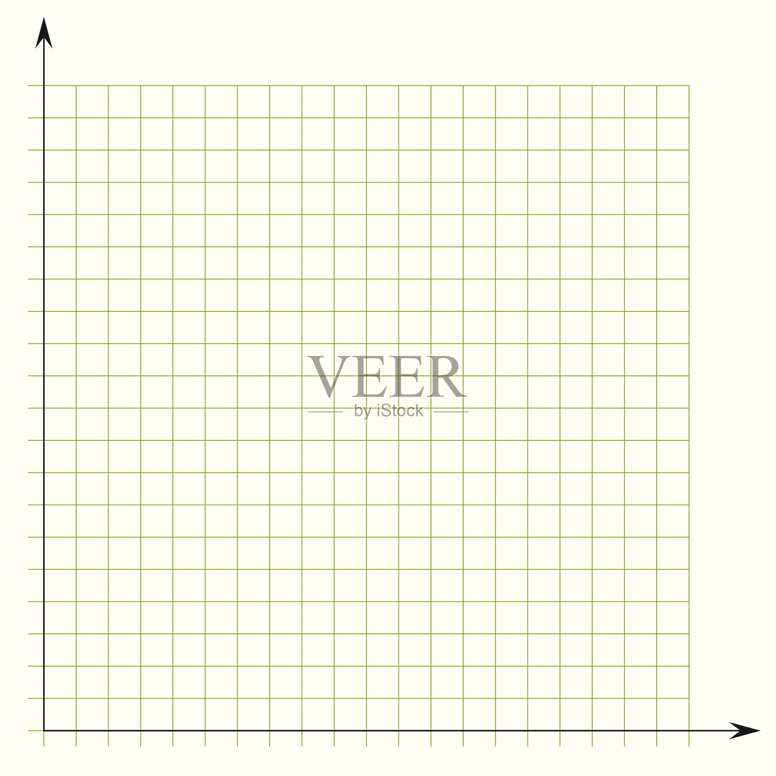 方格纸。数学图形。笛卡尔坐标系，x轴，y轴。方形背景与彩色线条。几何图案用于学校、教育。透明背景上的空白插画图片素材