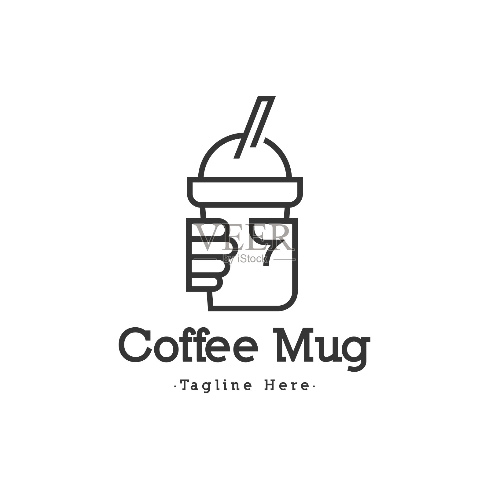 咖啡杯标志设计模板插画图片素材