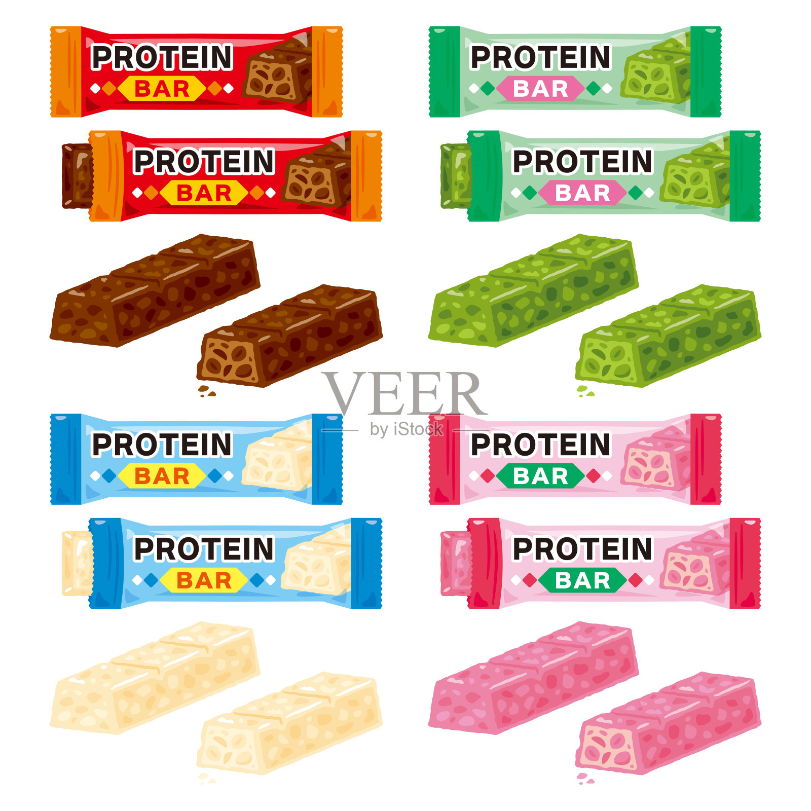 蛋白质棒Set1插画图片素材